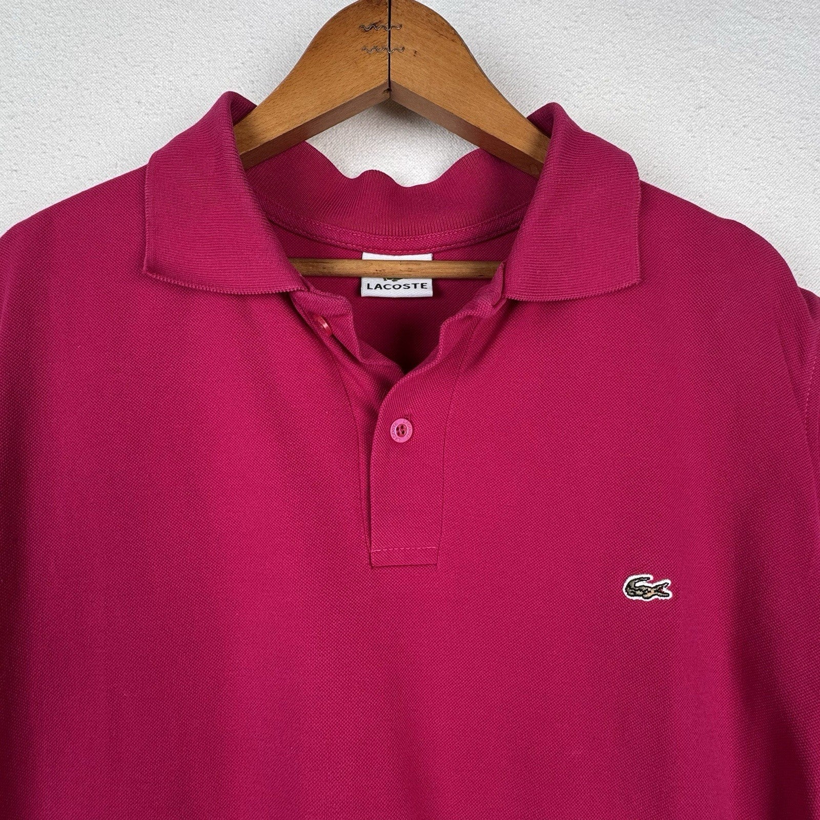 Lacoste Polo Shirt Men's 2XL Pink Classic Fit Embroidered Logo Tennis Preppy