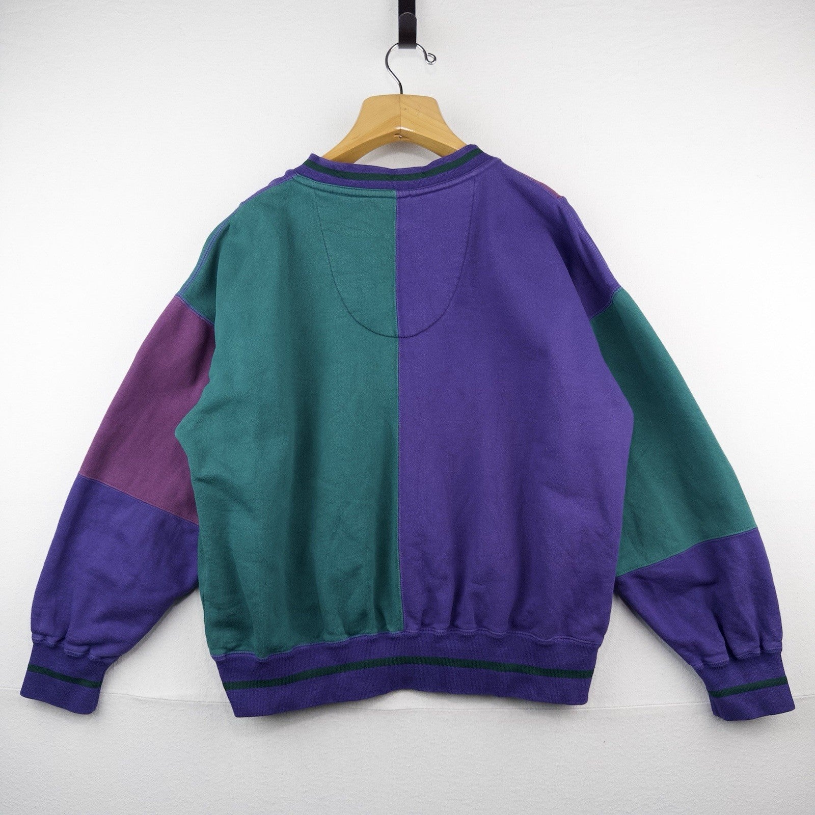 90’s Vtg Chaps Ralph Lauren Men’s L Color Block V-Neck Sweatshirt Sweater