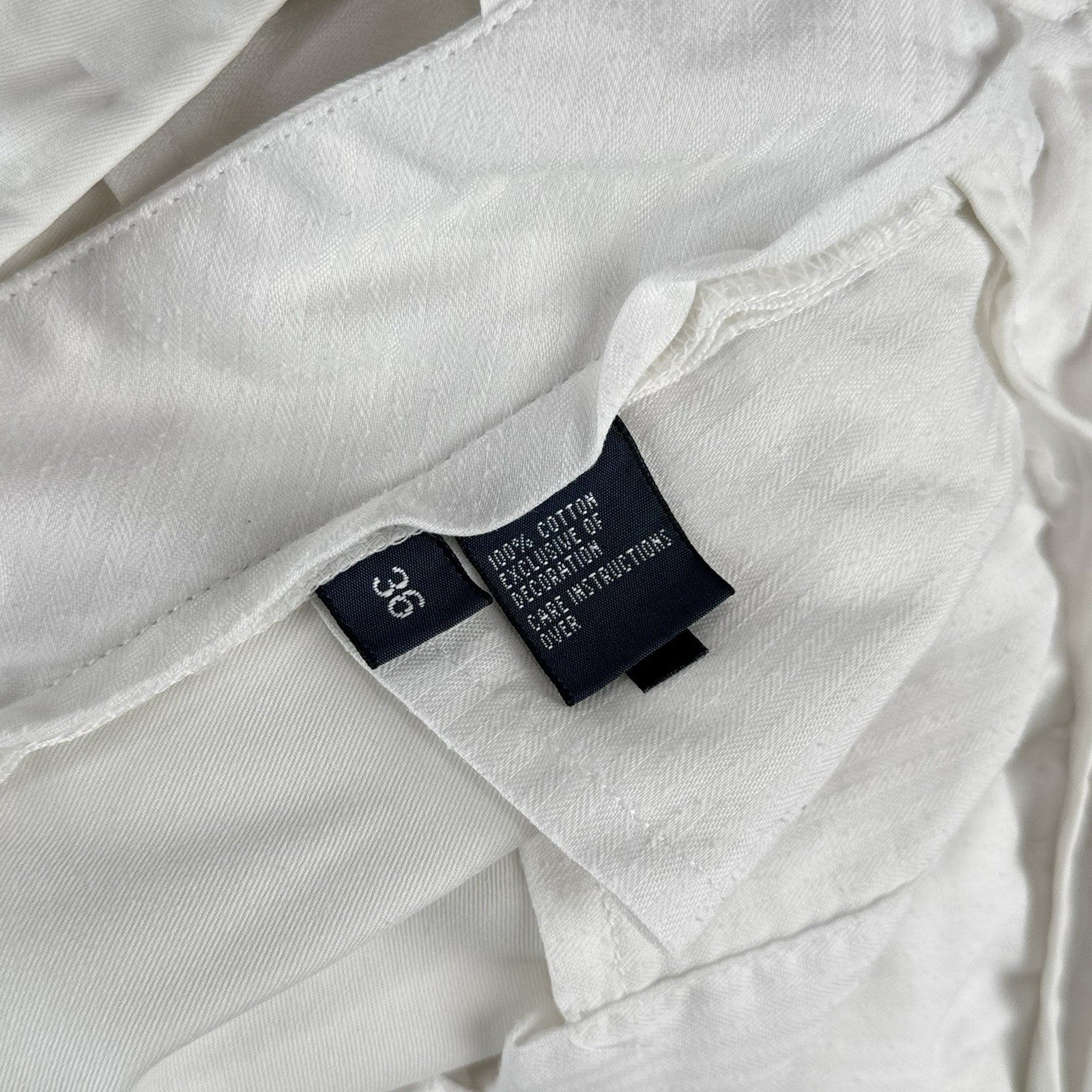90’s Vtg Polo Ralph Lauren Men’s 36x10 Chino Shorts White 100% Cotton Twill
