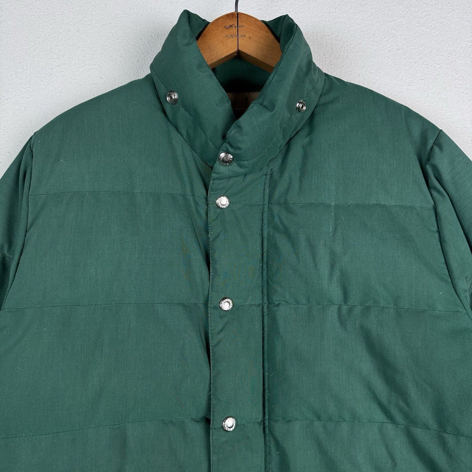 Vintage 70s REI Expedition Down Insulated Parka Mens L Green Zip Puffer Coat USA