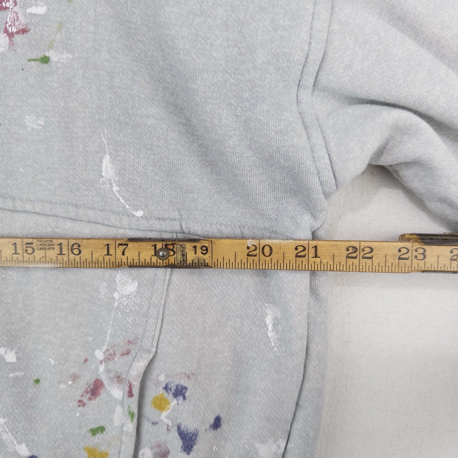 Vtg Kindan Blvd. Athletic Dept Stencil Painted Thermal Lined Hoodie Grey Medium