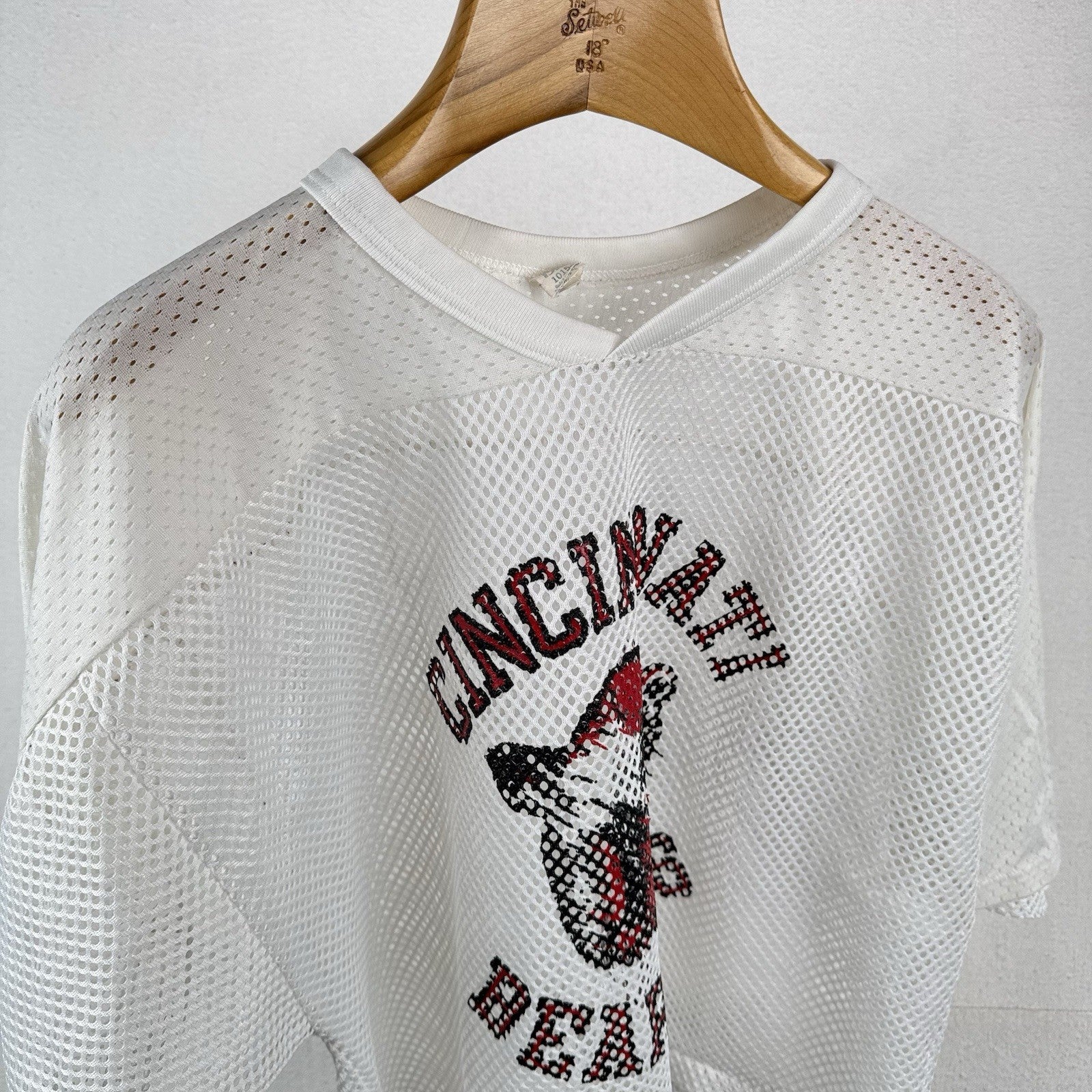 90's Vtg Bike Cincinnati Bearcats Football Mesh Crop Practice Jersey L/XL USA