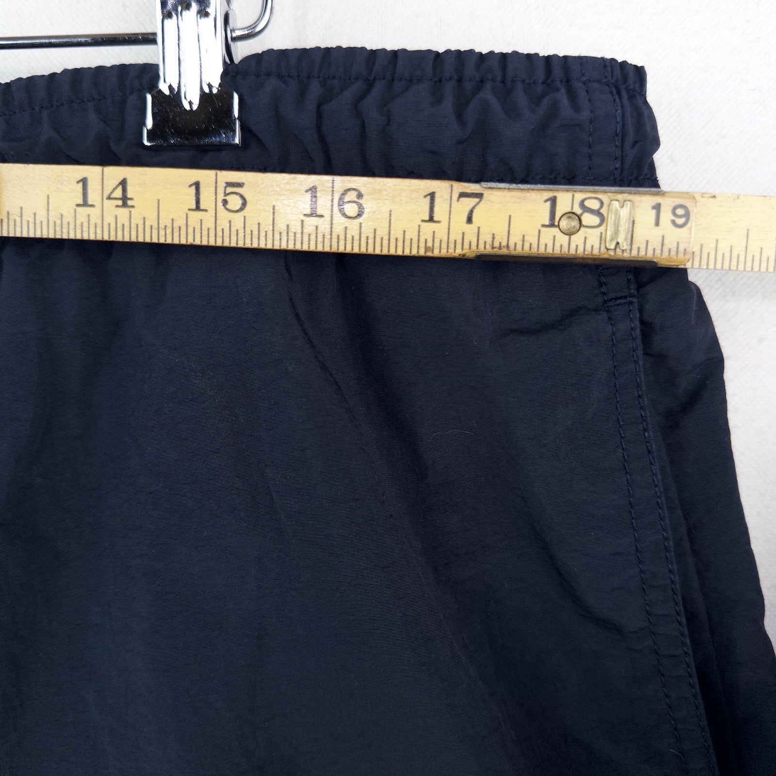 90’s Vtg Nautica Board Swim Shorts Navy Blue Lined Trunks Yellow Stripe Men’s L