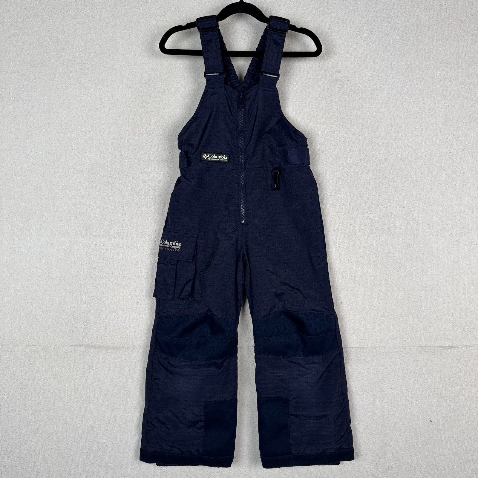 Columbia Tectonite Kids 4/5 Ski Snow Suit Bibs Overalls Blue Ripstop Waterproof