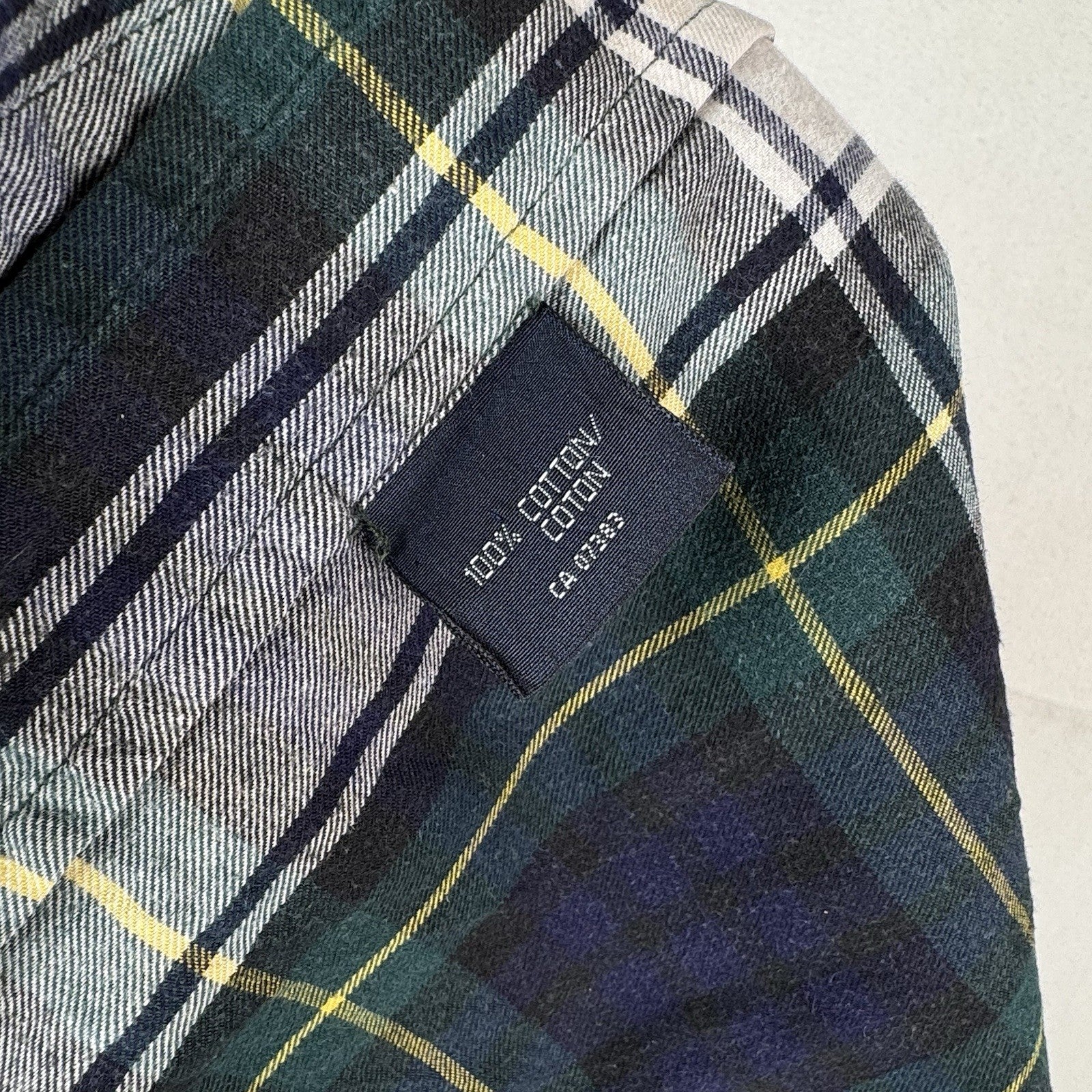 Ralph Lauren Button-Down Shirt Men Large Green Blue Oxford Long Sleeve Cotton