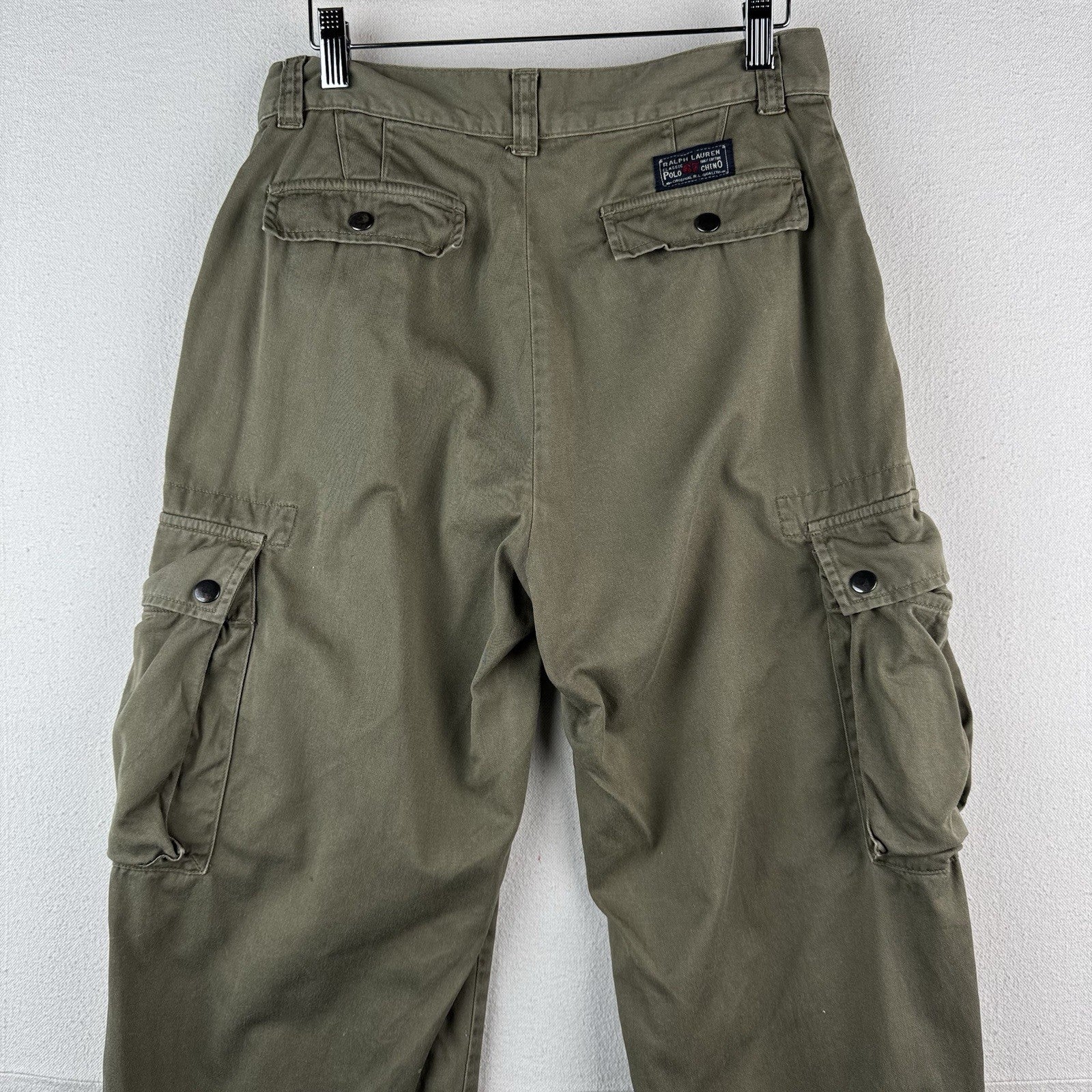 90’s Vintage Polo Ralph Lauren Boy’s 18 Cotton Khaki Cargo Tactical Pants Green