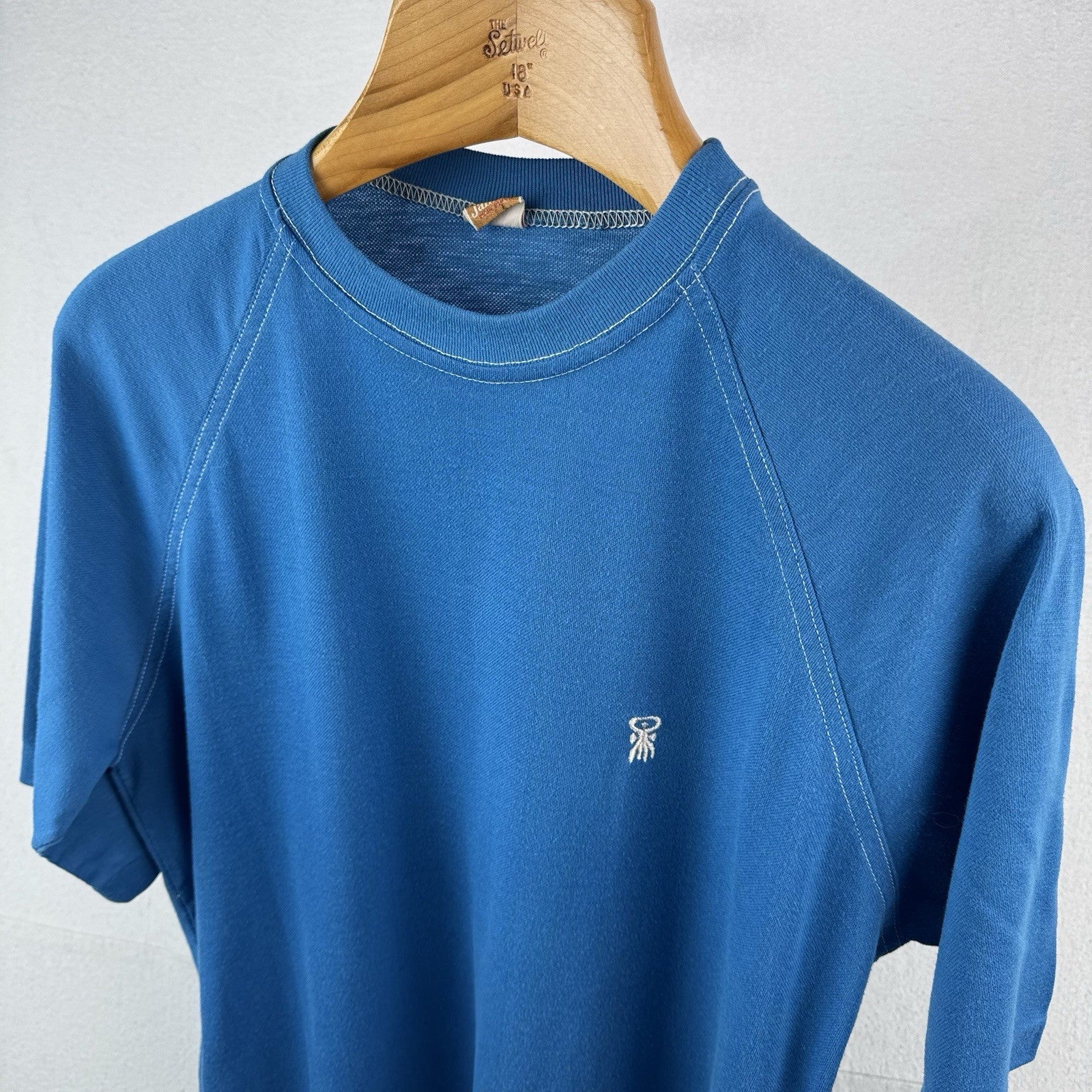 60’s Vtg Jantzen Swim Surf Raglan T-Shirt Men’s L Blue Short Sleeve Made In USA