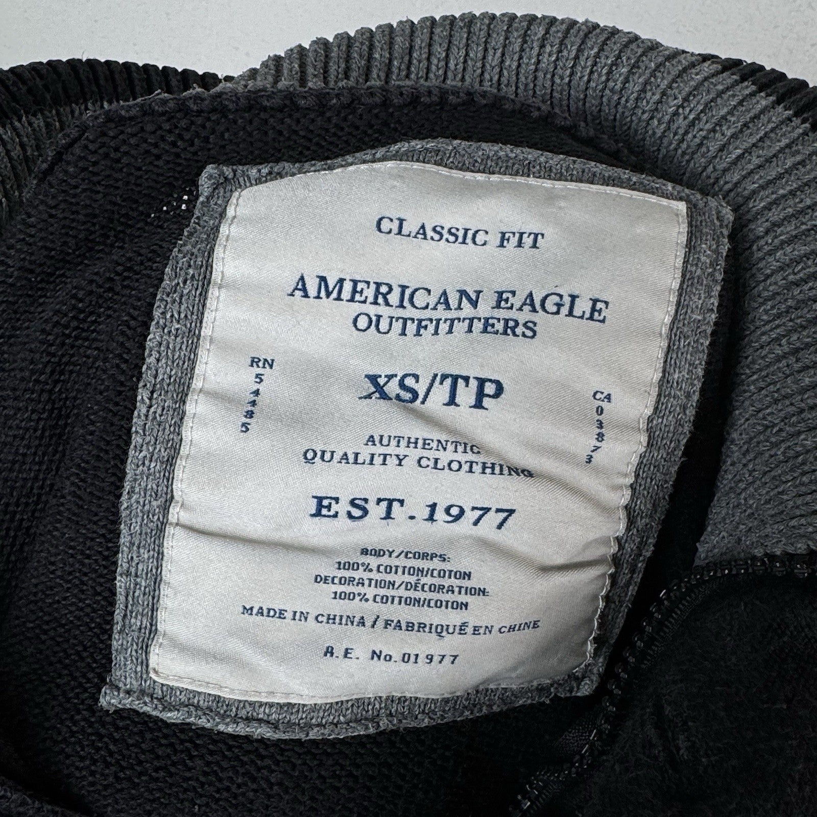 American Eagle Outfitters Men’s 1/4 Zip And Button Sweater Black XS