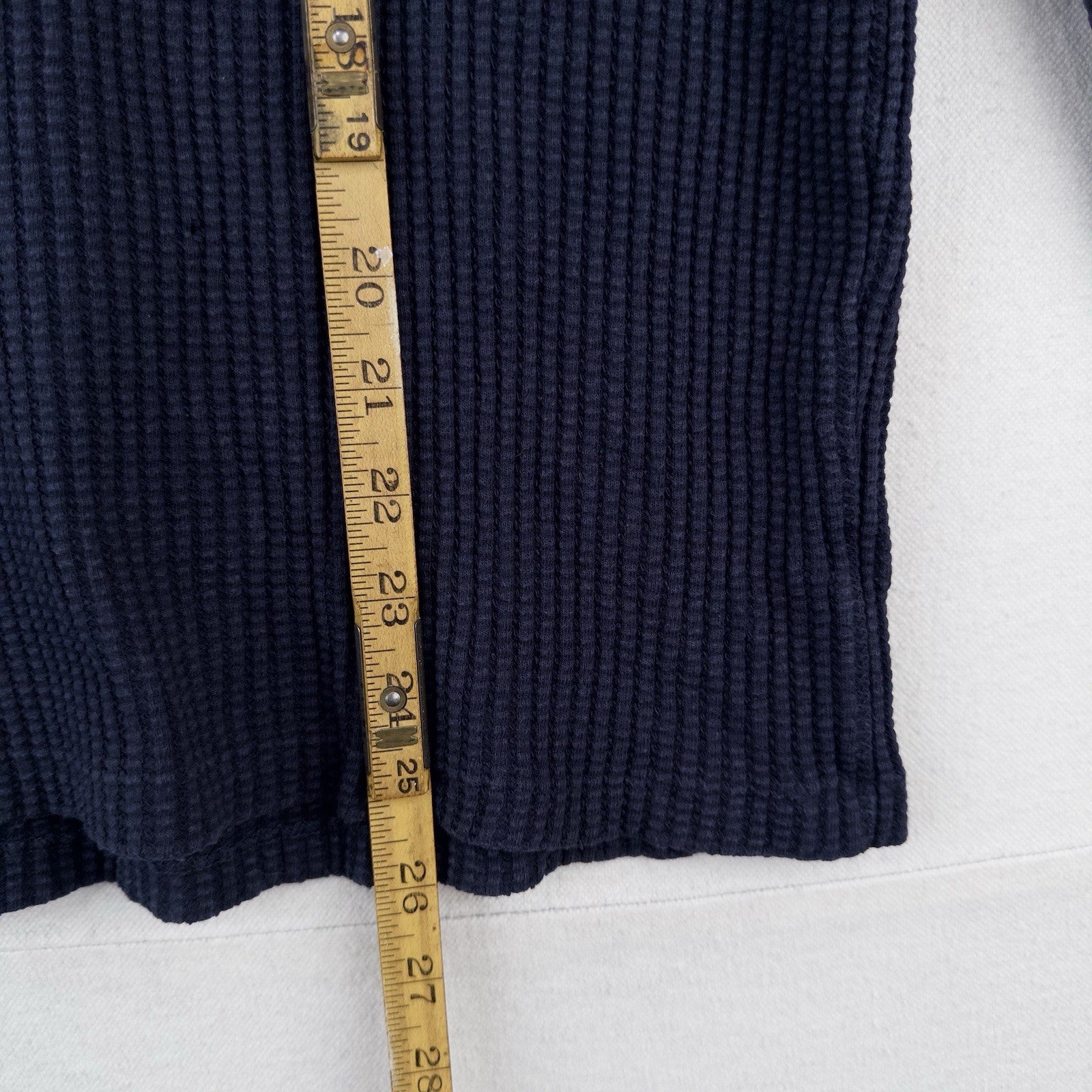 90’s Vtg Polo Ralph Lauren Mens M Waffle Knit Thermal Long Sleeve Shirt Navy