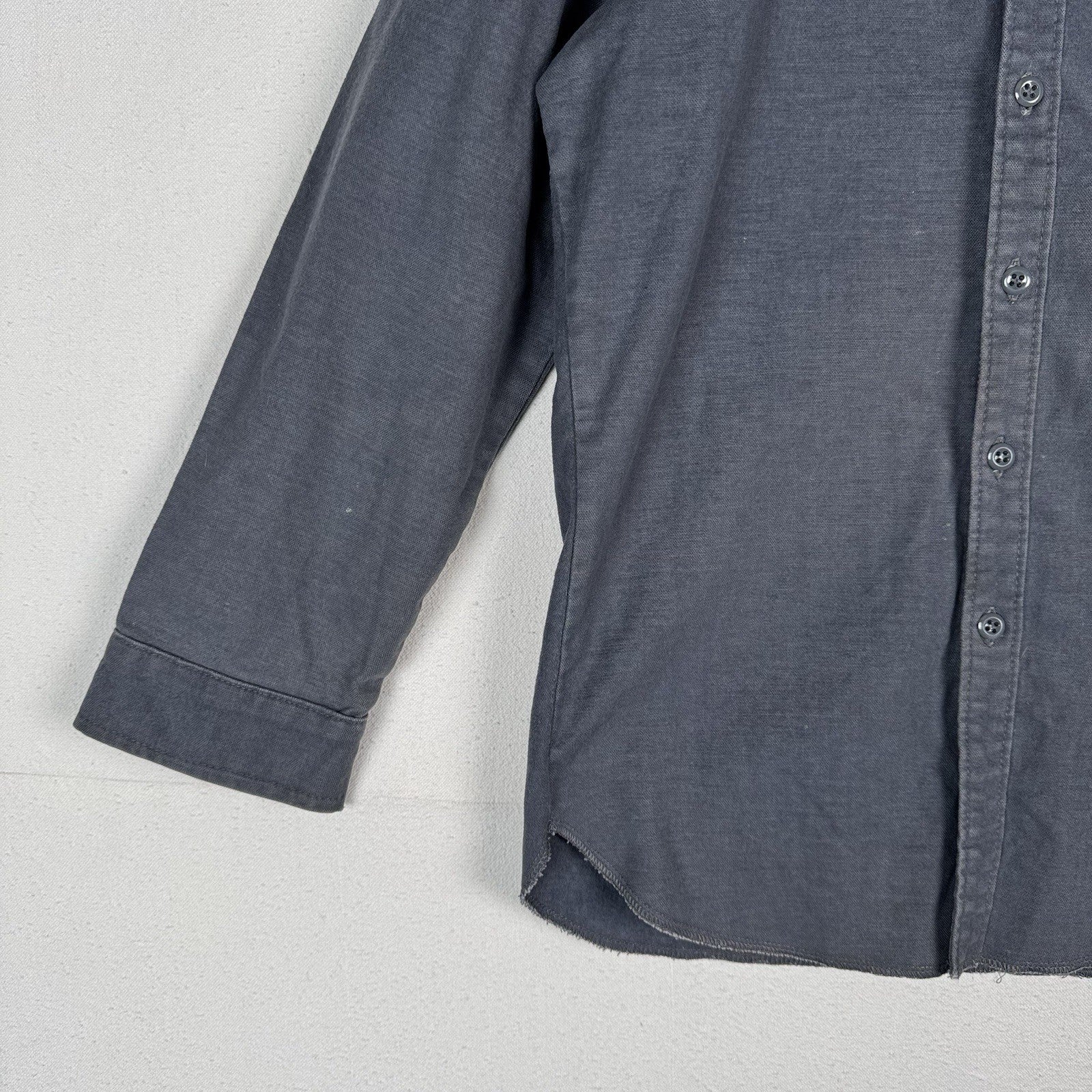 50s 60s True Vintage Ideal Gray Flannel Work Shirt Made In USA Small *Read