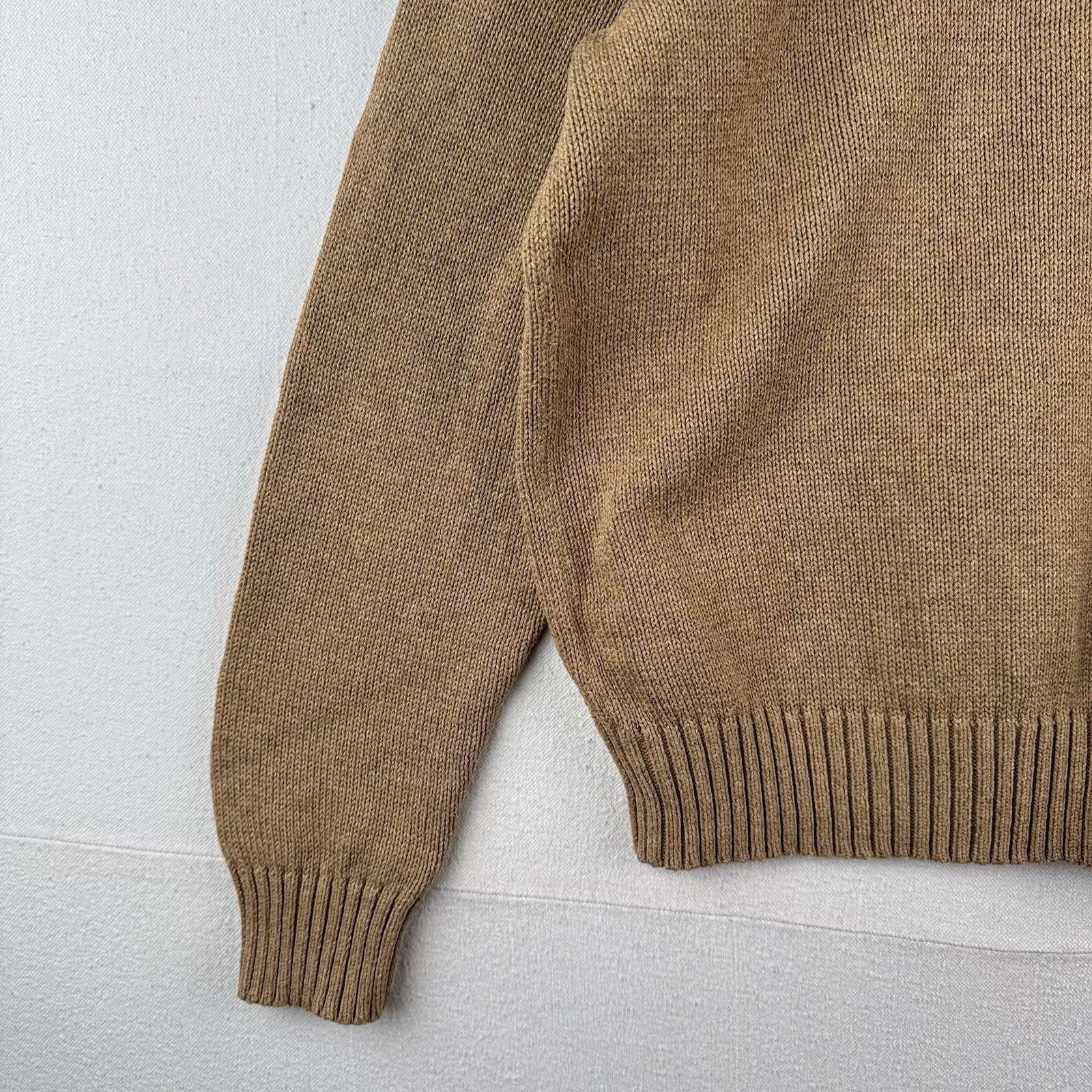 Vintage Polo Ralph Lauren Mens XL Crew Neck Sweater 100% Pima Cotton Beige *Read