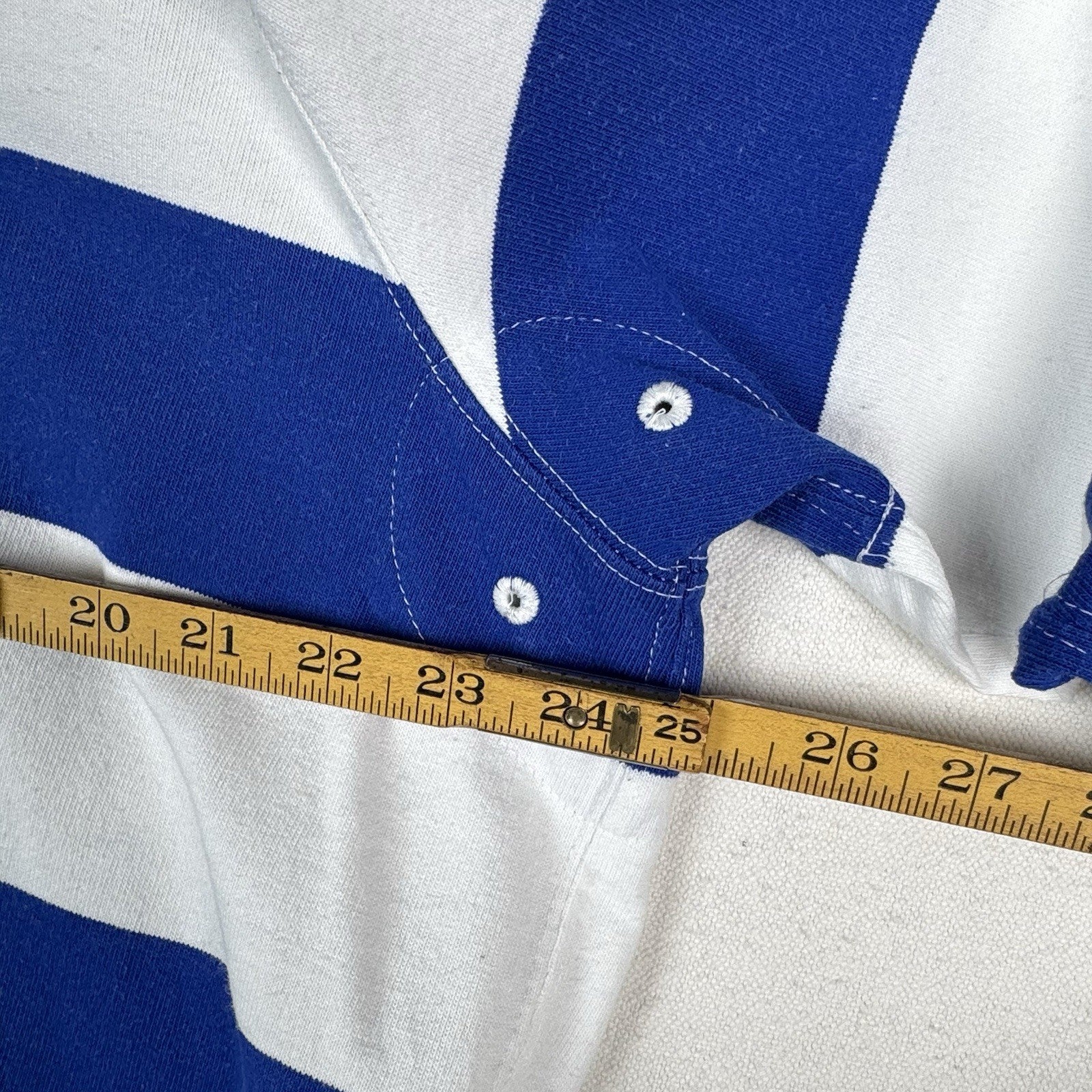 90’s Vintage Polo Ralph Lauren Rugby Shirt Mens Large Blue White Striped *Read