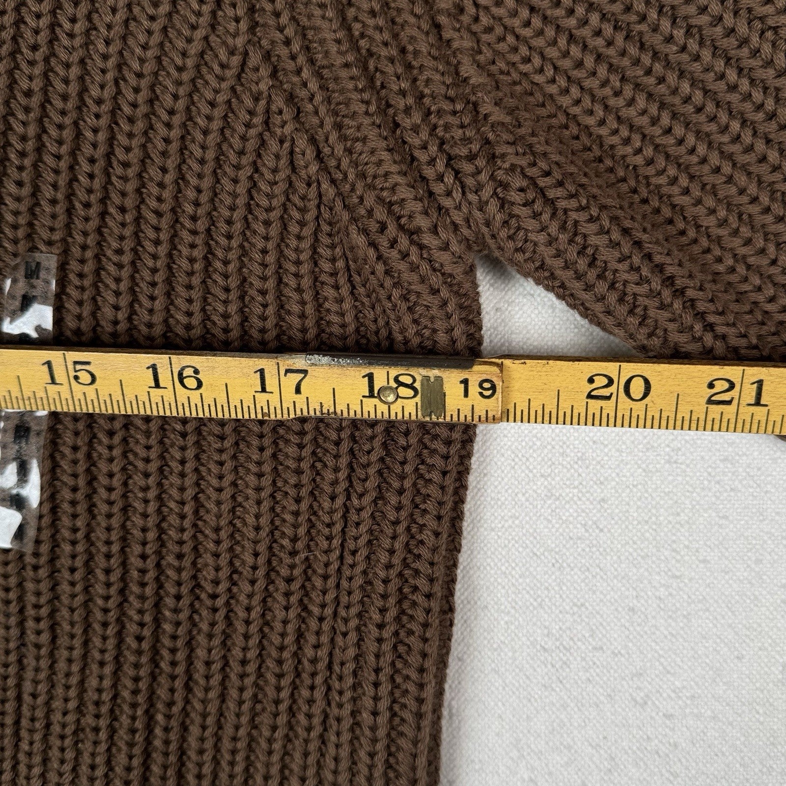 NWT Eddie Bauer Women’s Medium Cable Knit Cardigan Sweater Cotton Coffee Brown