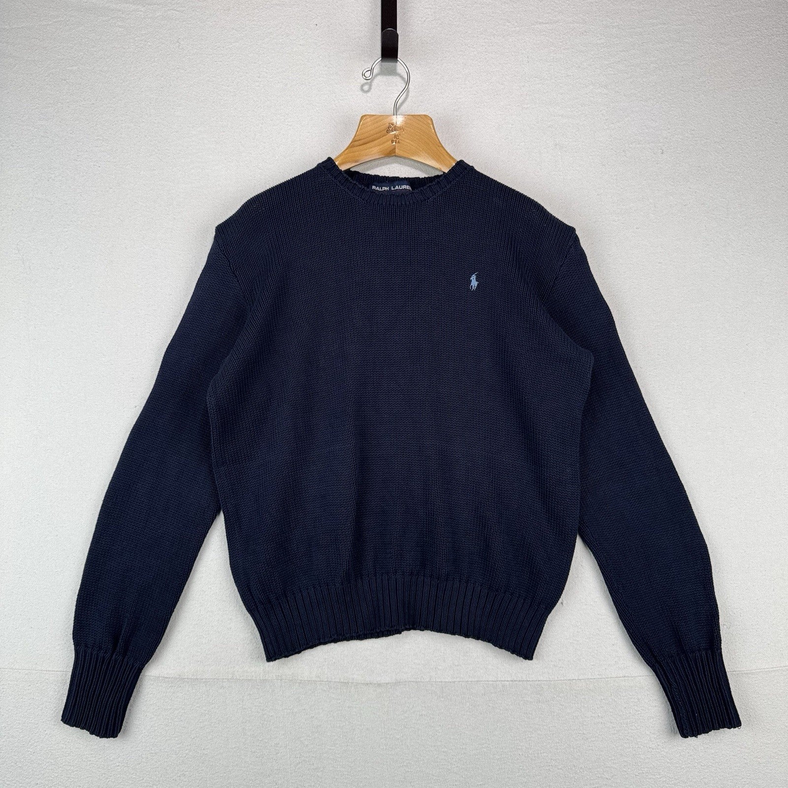 90’s Vintage Polo Sport Ralph Lauren Men’s Large Crewneck Sweater Navy Blue