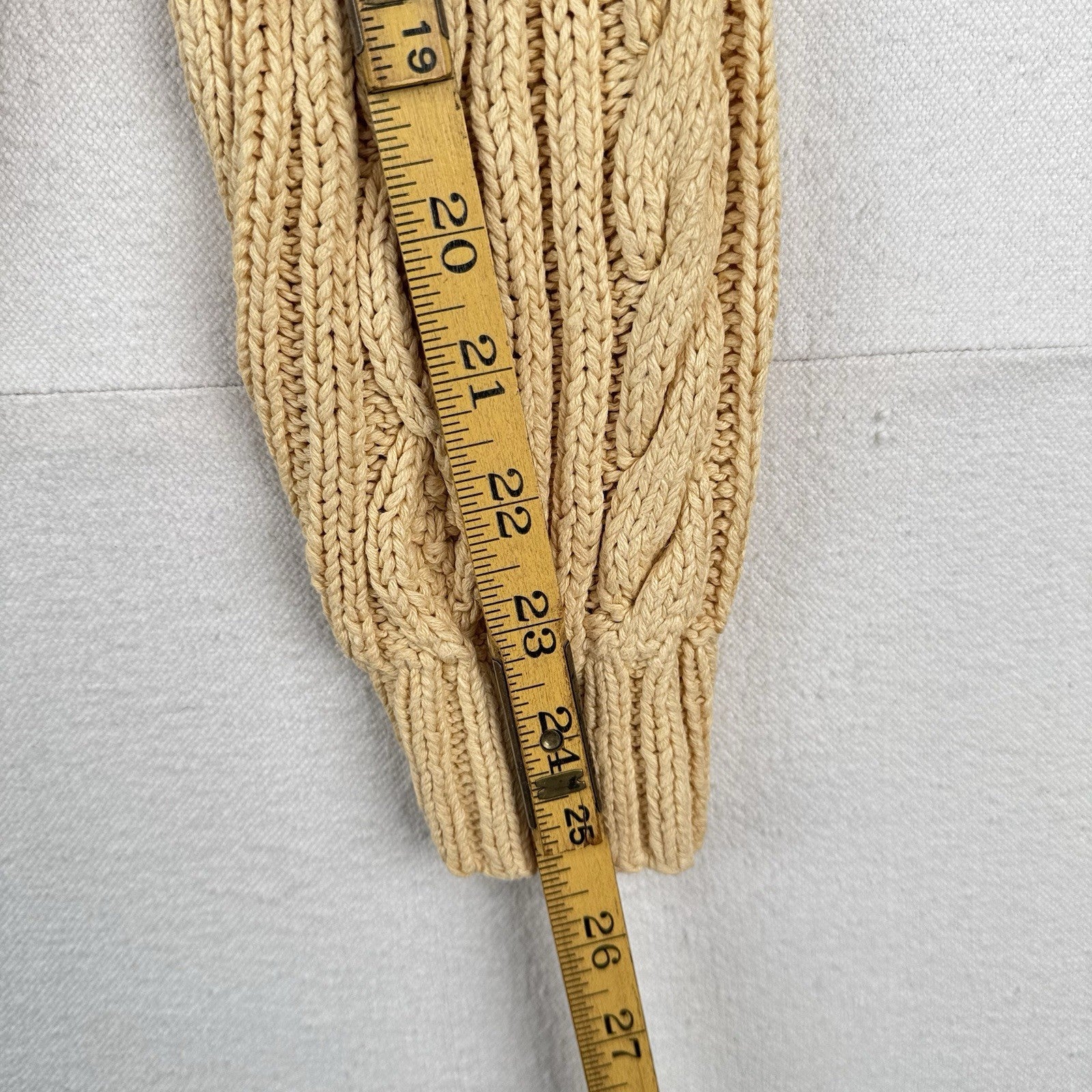 90’s Vtg Polo Ralph Lauren Mens L  Hand Knit Fisherman Cable Sweater Linen Blend