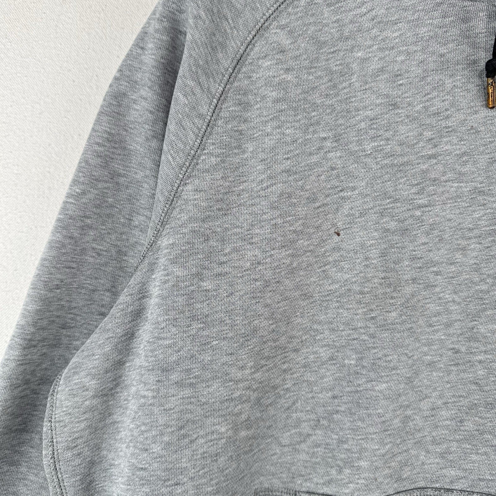 90’s Vtg Nike Swoosh Pullover Hoodie Grey Sweatshirt Red Tag Men’s L *Distressed