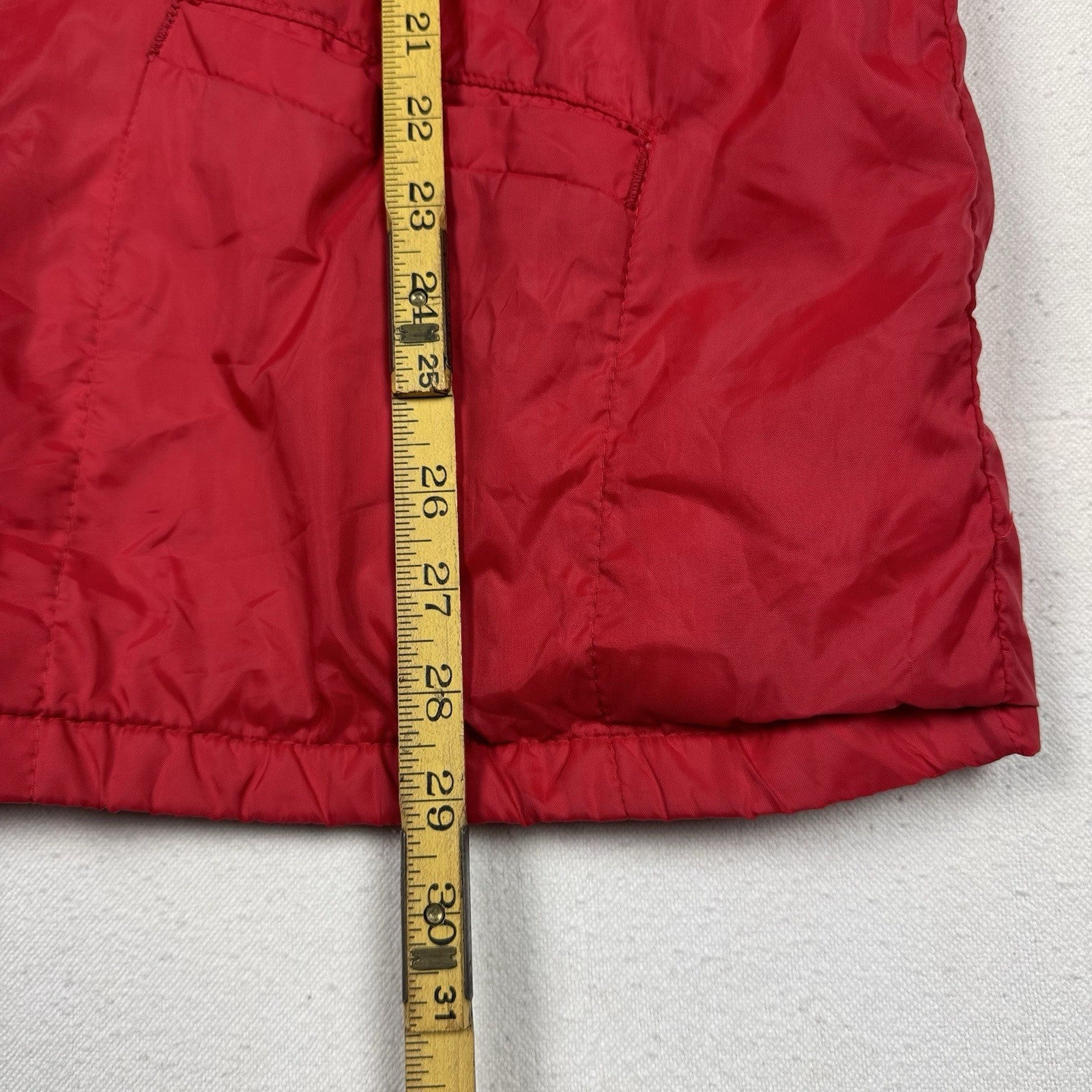 Vintage Mentor High School Snap Button Up Coach Jacket Nylon Red White Large