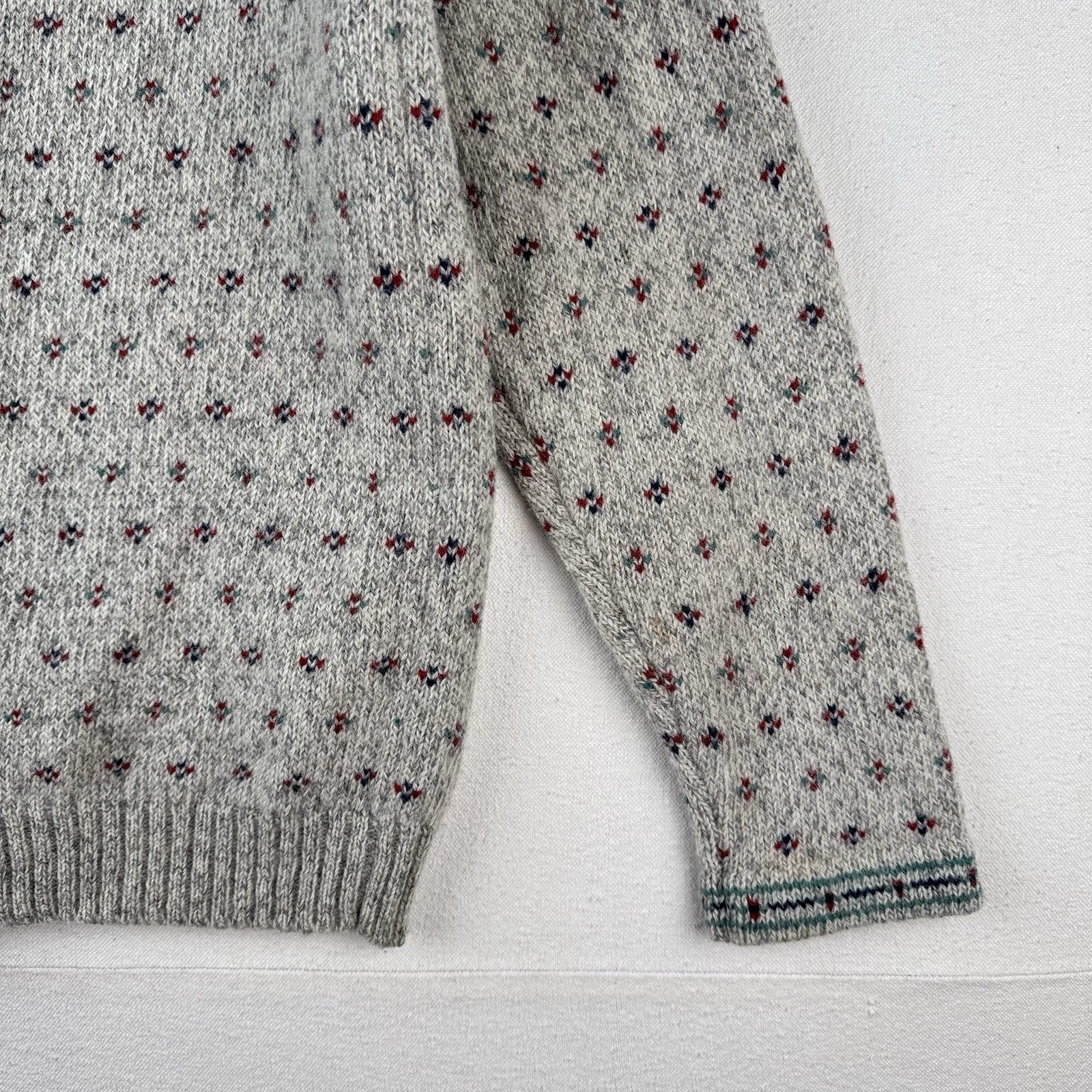90’s Vtg Eddie Bauer Womens Small Wool Birds Eye Knit Cardigan Sweater *Read