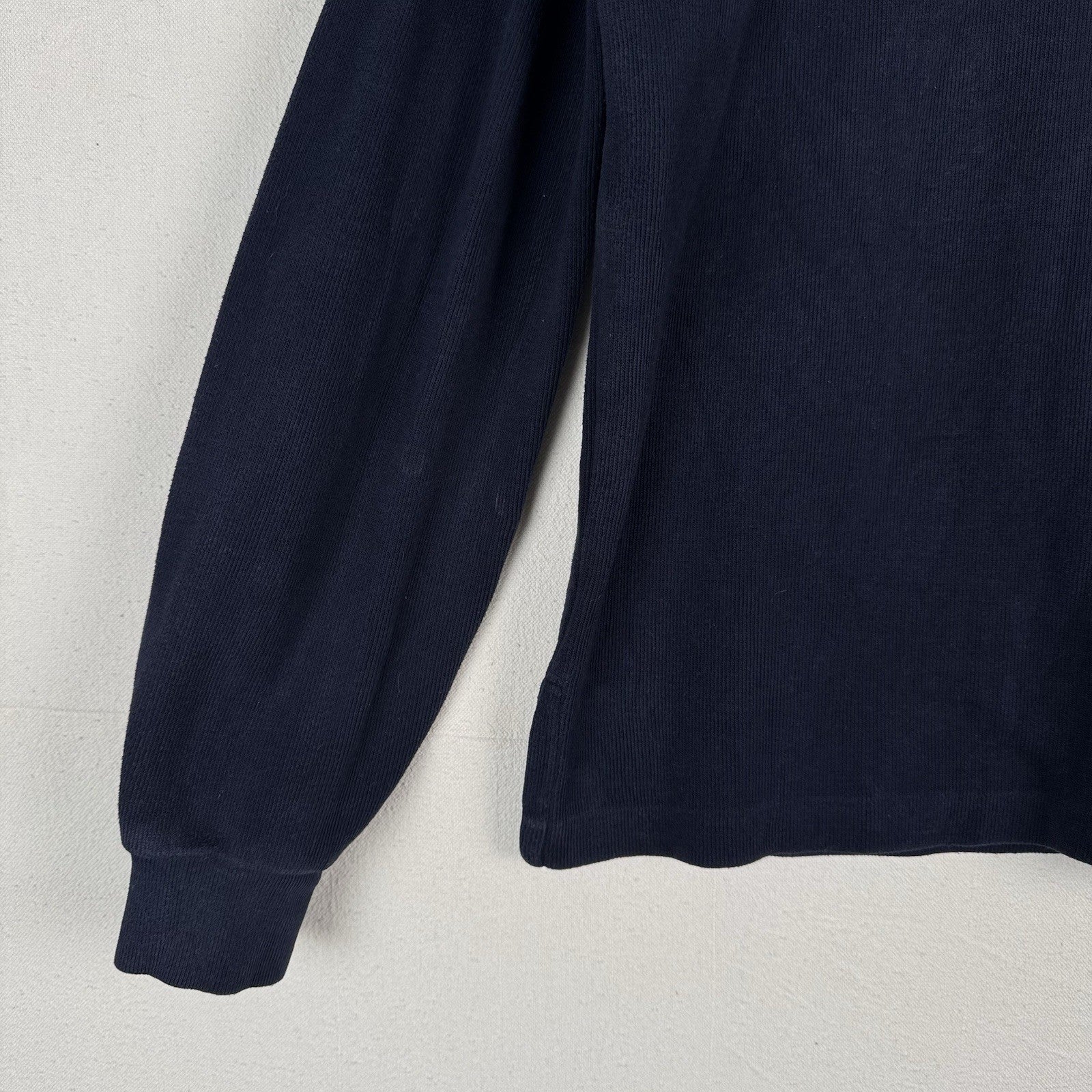 Polo Ralph Lauren Mens Fleece Collar Quarter Button Blue Sweatshirt Rugby Medium