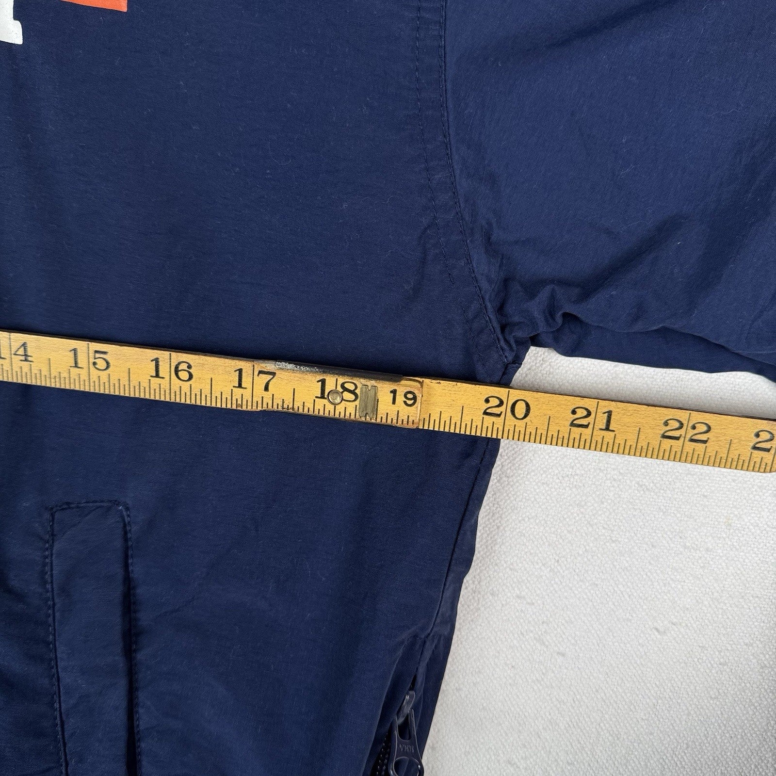 Vtg 90’s Polo Sport Ralph Lauren Blue Flag Spellout Windbreaker Pullover Large