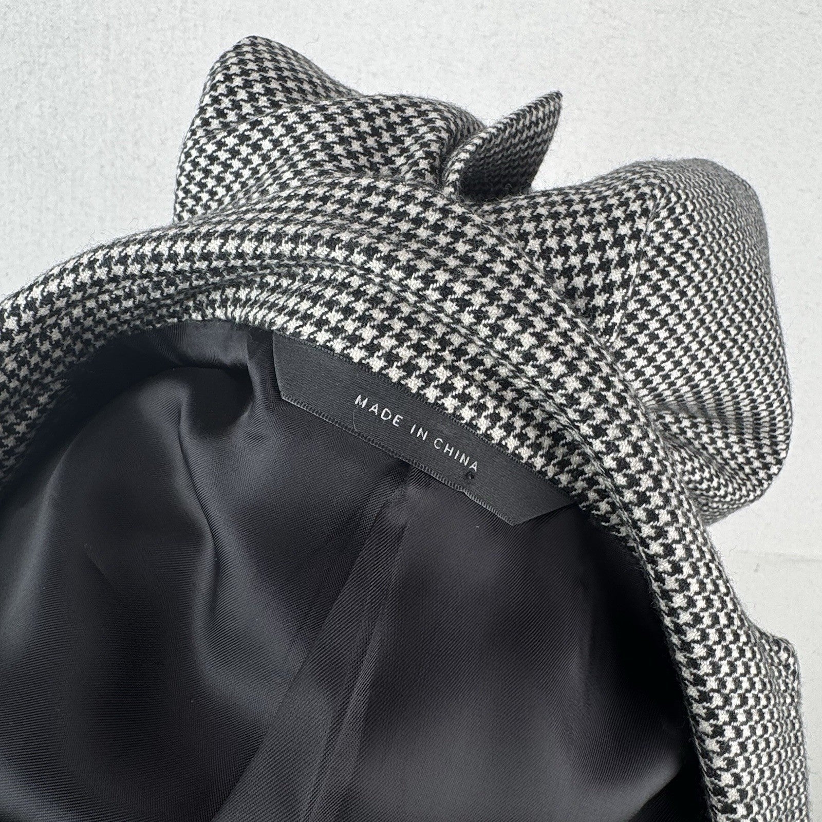 John W Nordstrom Men’s 42L Black White Houndstooth Loro Piana Cashmere