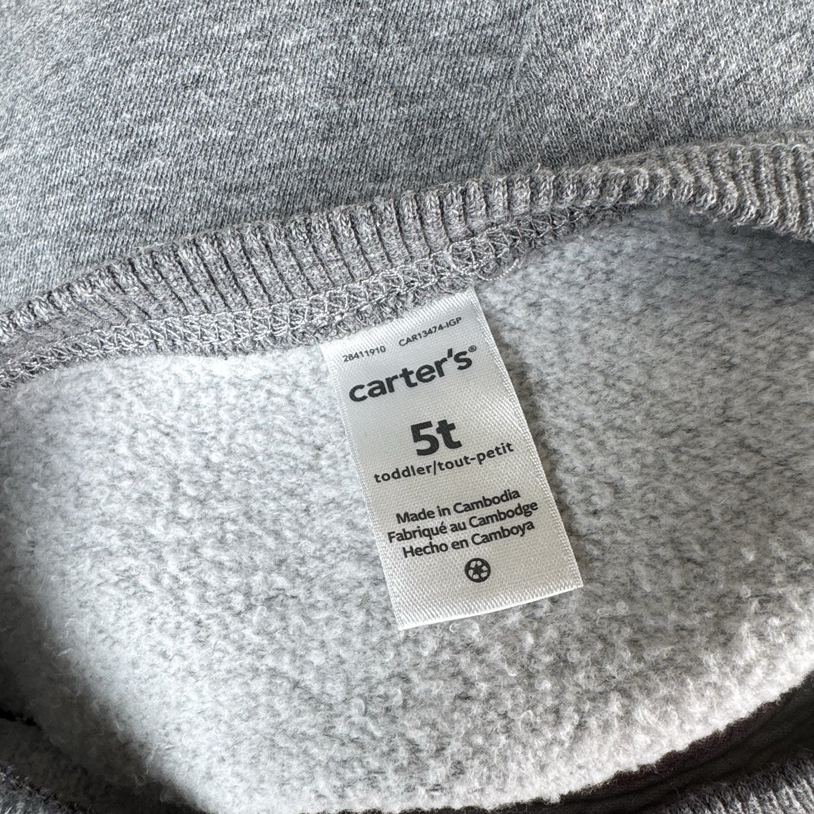 Lot Of 2 Carter's Crewneck Sweatshirts Gray Bear Blue Fox Pullover Size 5T
