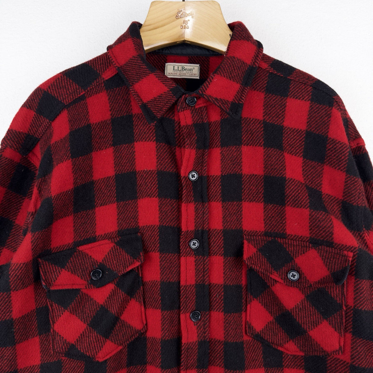 80’s Vtg LL Bean Maine Guide Shirt Wool Red Buffalo Plaid Men’s 2XL Made In USA
