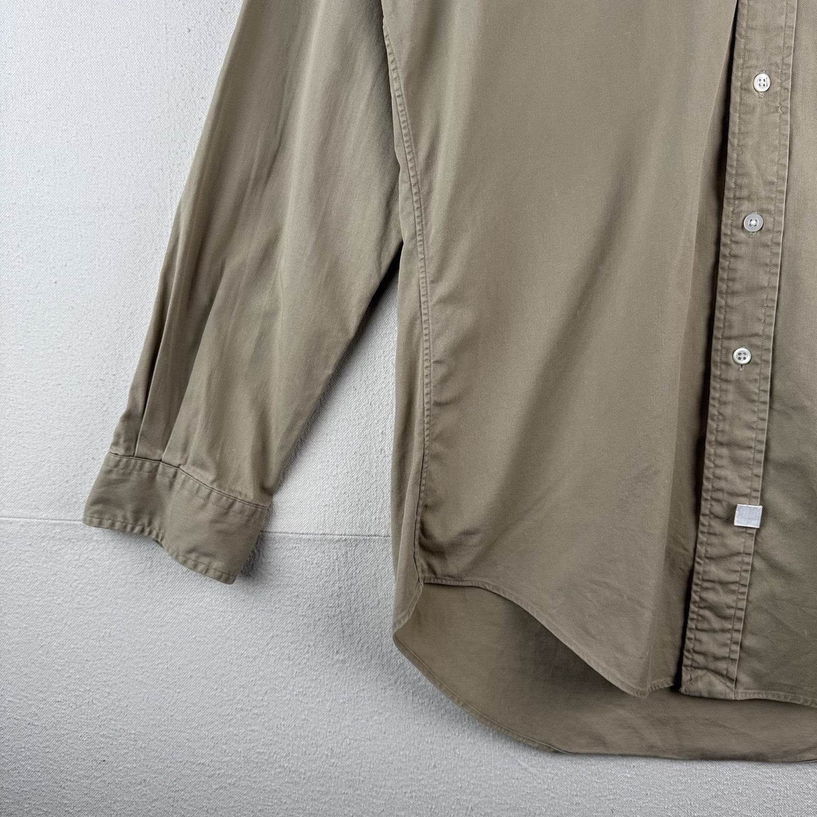 Vintage Polo Ralph Lauren Button Down Shirt Men's Small Large Khaki 100% Cotton