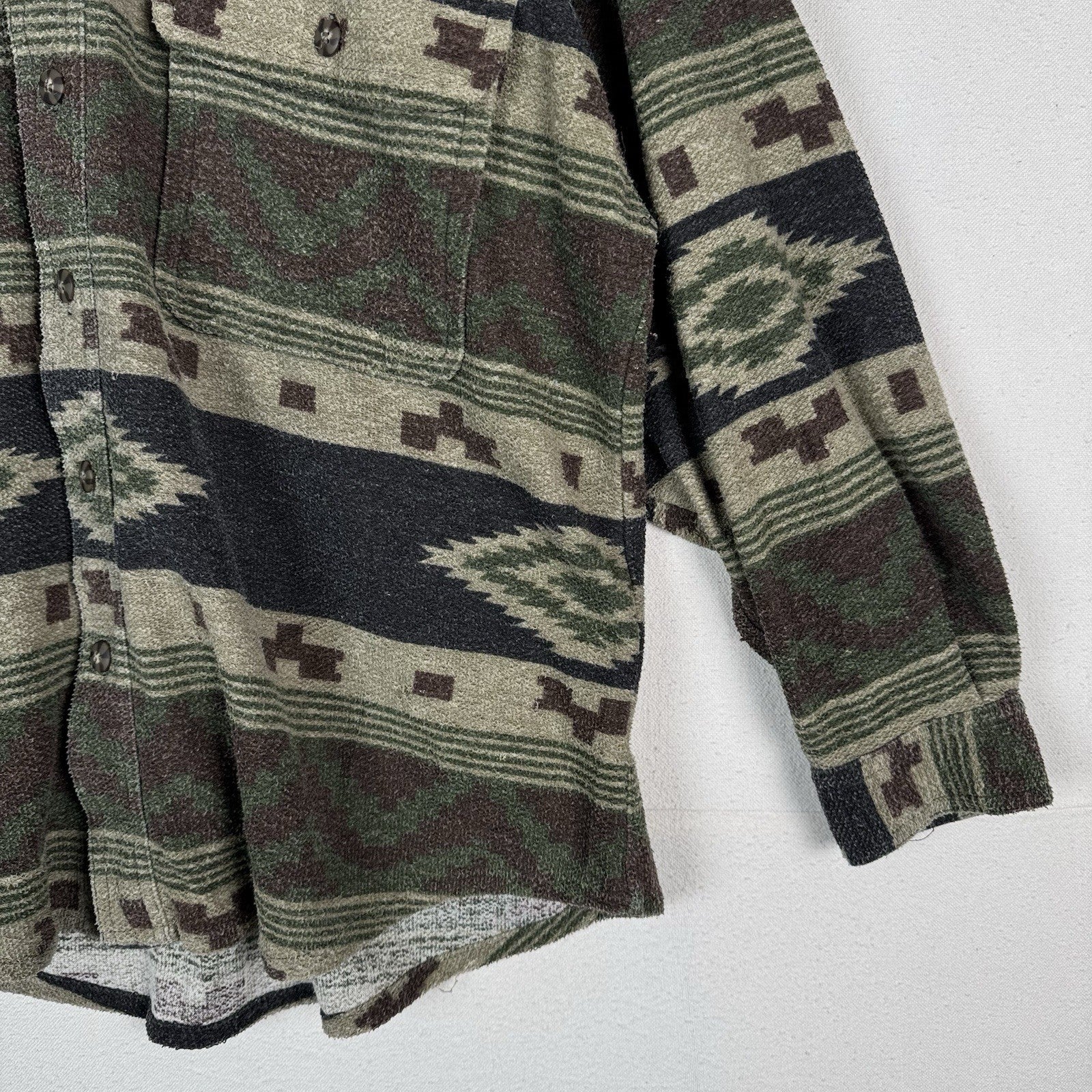 90s Vintage Bugle Boy Wetlands Aztec Shirt Mens Large Button Up Southwest