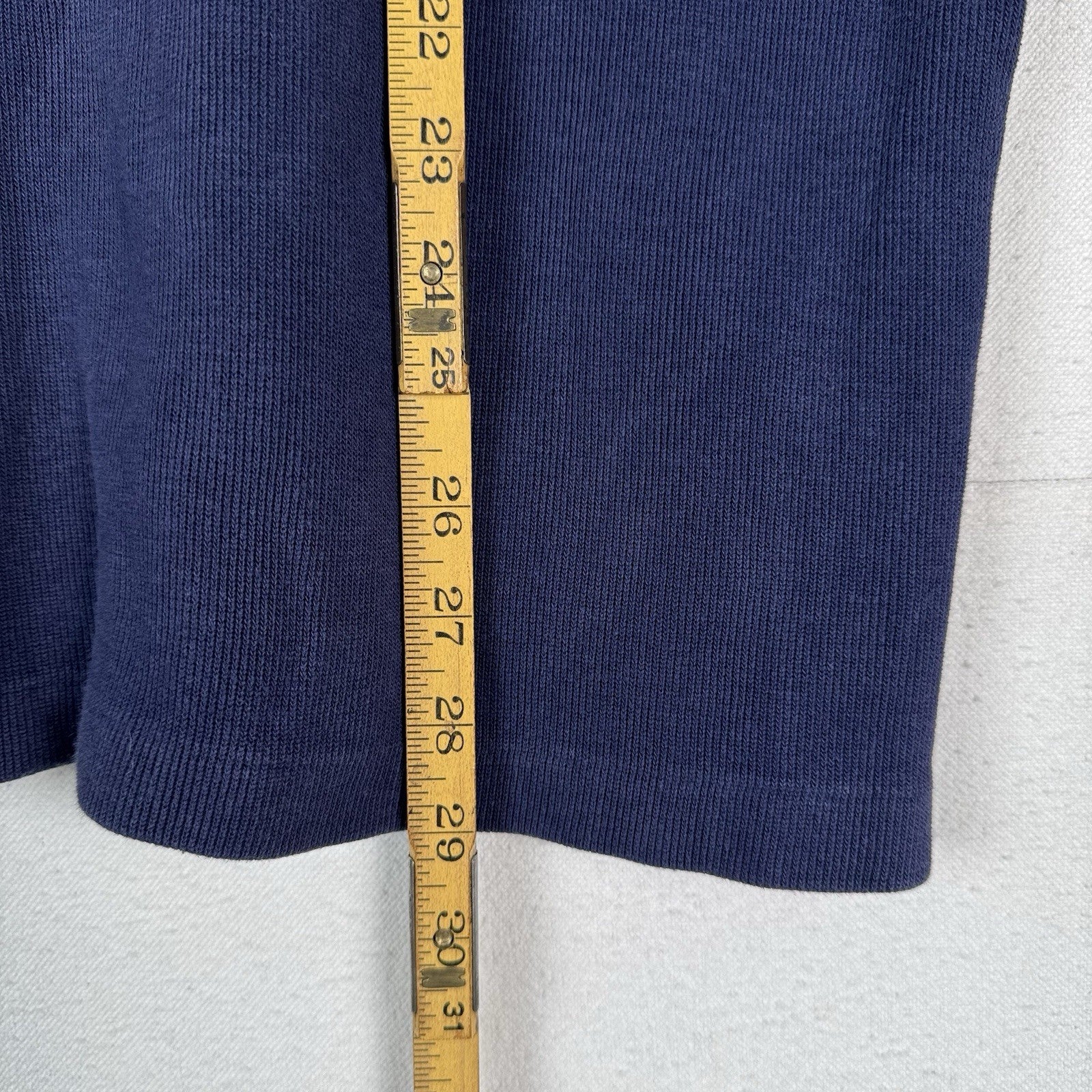 Vintage Polo Ralph Lauren Boston University Blue 1/4 Zip Sweater Mens L Read*