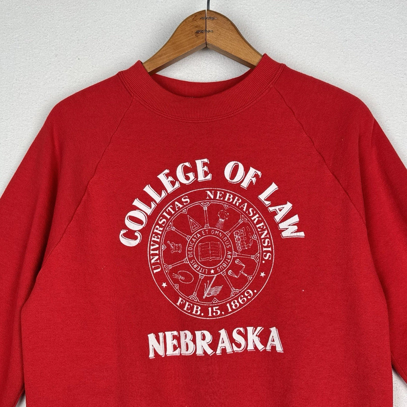 Vintage Jerzees Nebraska Law Crewneck Raglan Sweatshirt Mens M 38-40 Made In USA