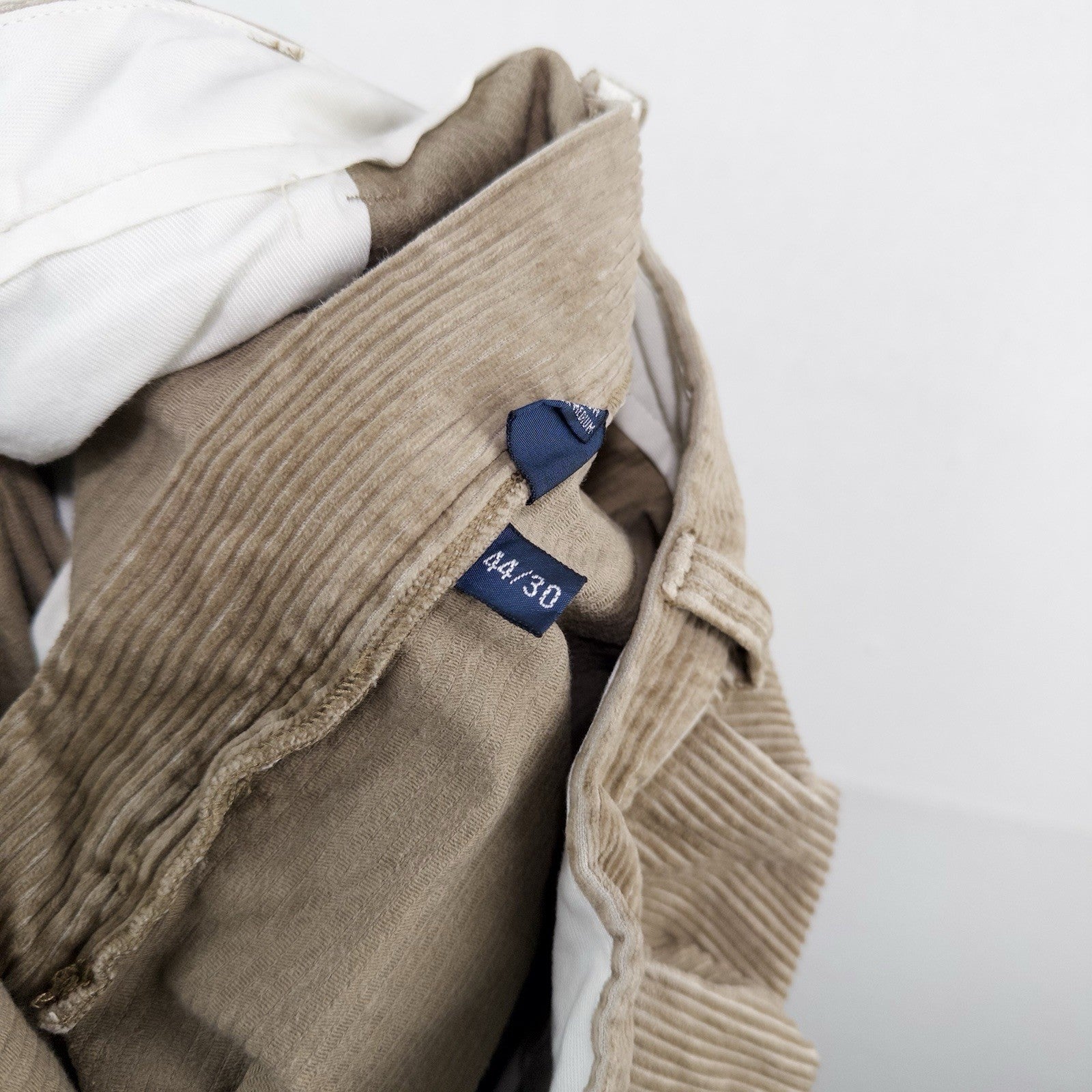 90’s Vtg Polo Ralph Lauren Andrew Corduroy Pant Mens 44x30 Tan Pleated