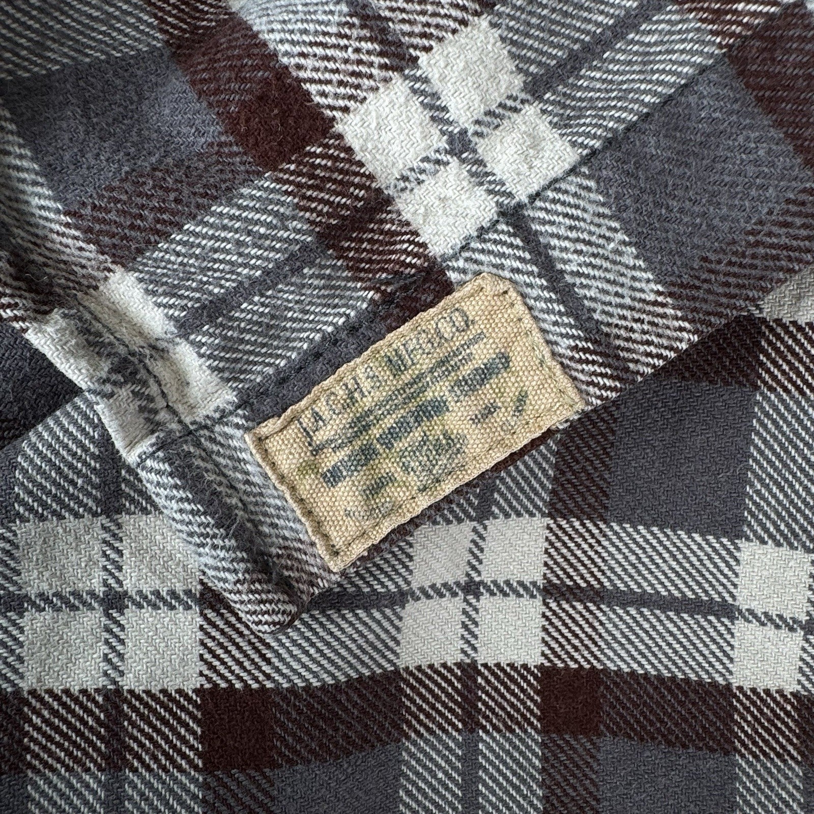 Jachs Men’s Large XL Cream Brown Gray Heritage Thick Material Flannel Button Up