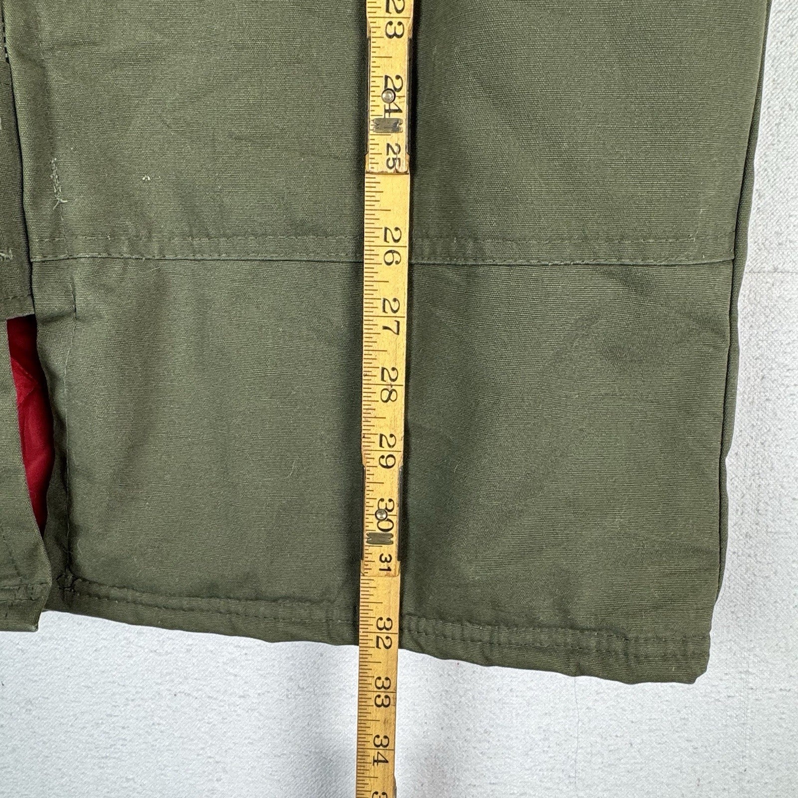 Vintage 60s 70s Sears Wearmaster Green Military Car Coat Parka Fits Chest 42”