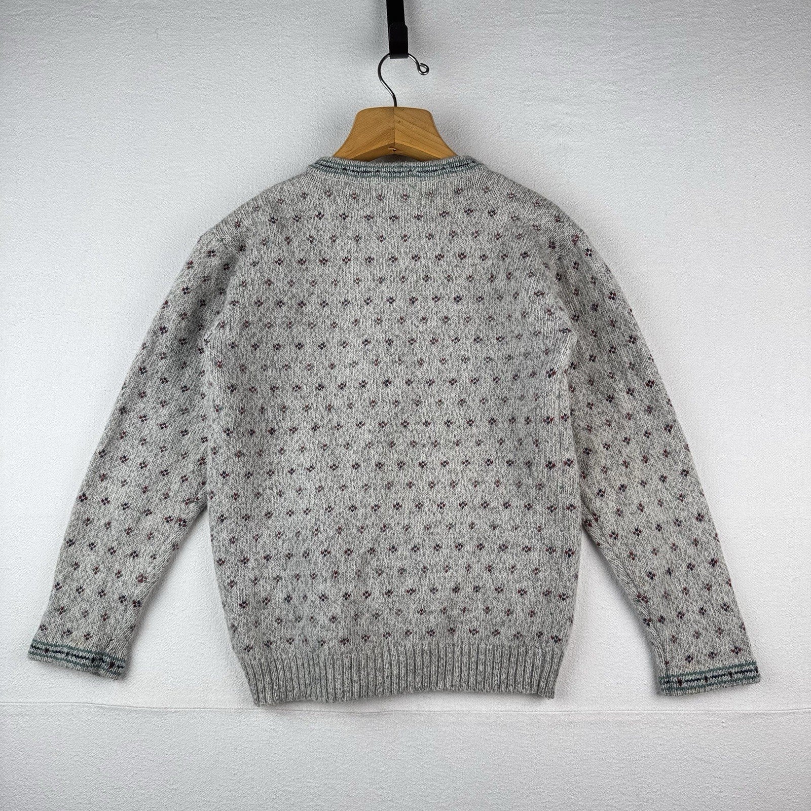 90’s Vtg Eddie Bauer Womens Small Wool Birds Eye Knit Cardigan Sweater *Read