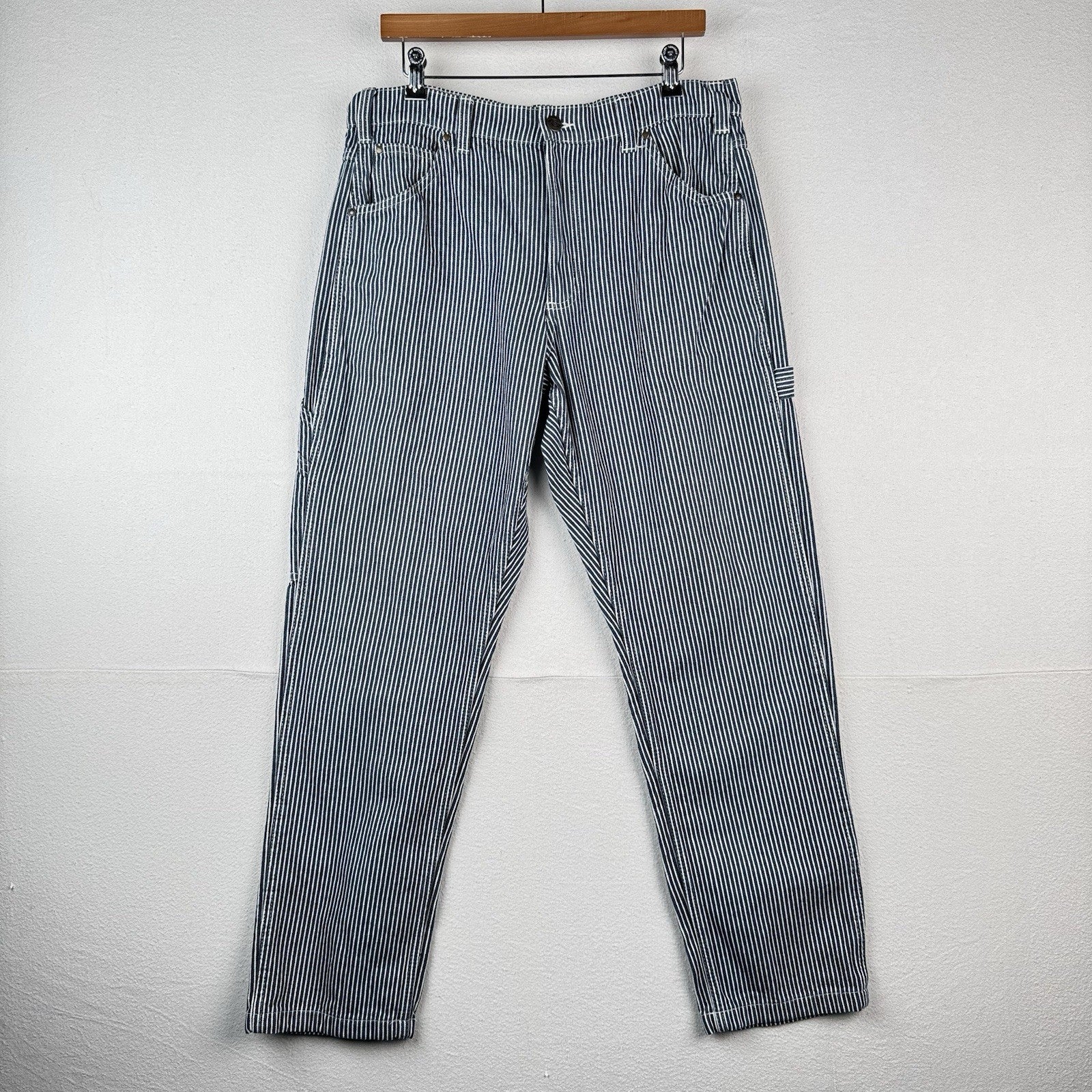Dickies Painter Pants Men’s 34x32 Hickory Stripe Carpenter Railroad (cuff=7.5”)