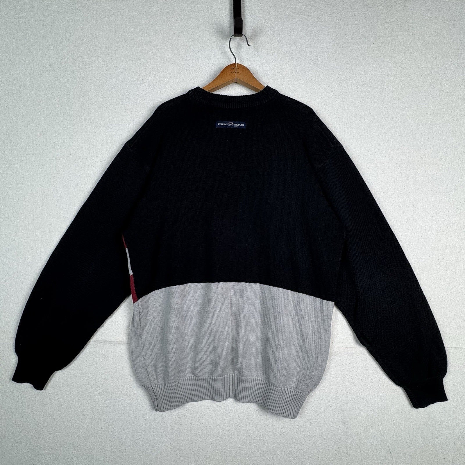 Vintage Phat Farm Crewneck Pullover Sweater Size 2XL Y2K Black Gray Red