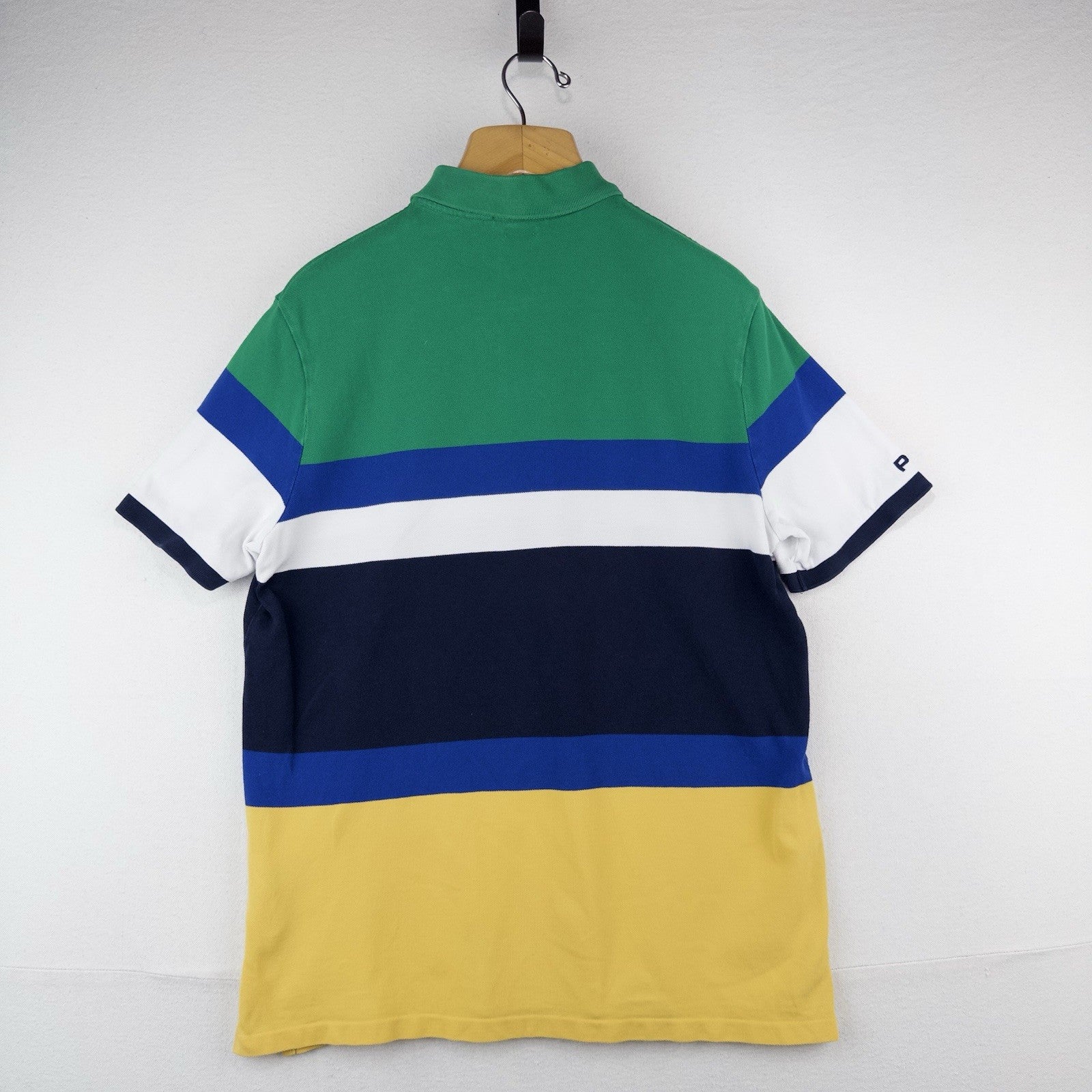 Polo Ralph Lauren Polo Shirt Men’s L Classic Fit Logo Mesh Striped Colorblock
