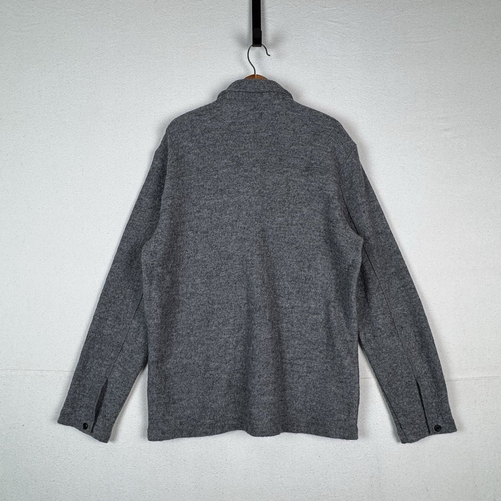 Banana Republic Wool Boucle Shirt Jacket Men’s Large Tall Gray Heather Button Up