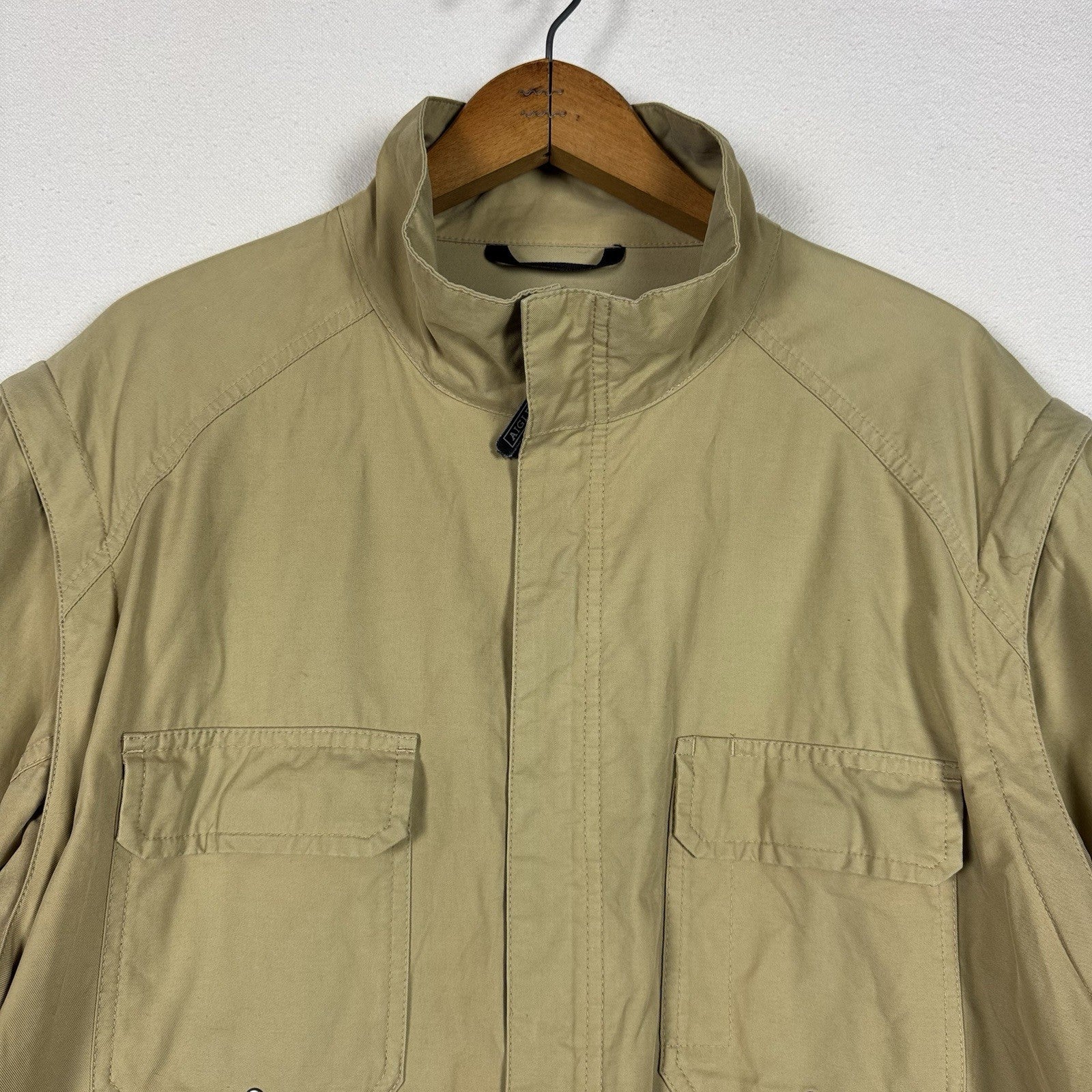 Hunting Camping Safari Men’s XL Convertible Guide Jacket Vest Khaki Waterproof