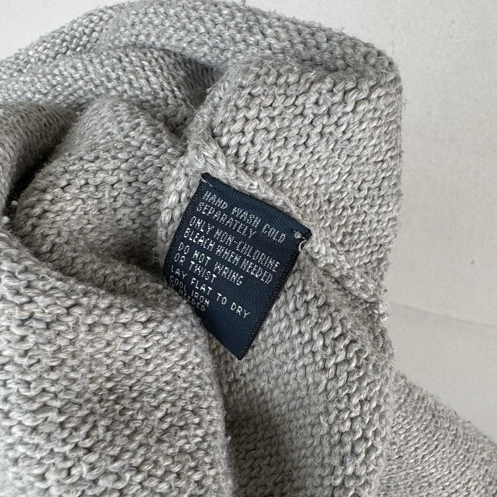 Vintage Polo Ralph Lauren Men’s 1/4 Zip Gray Cotton Knit Sweater Large
