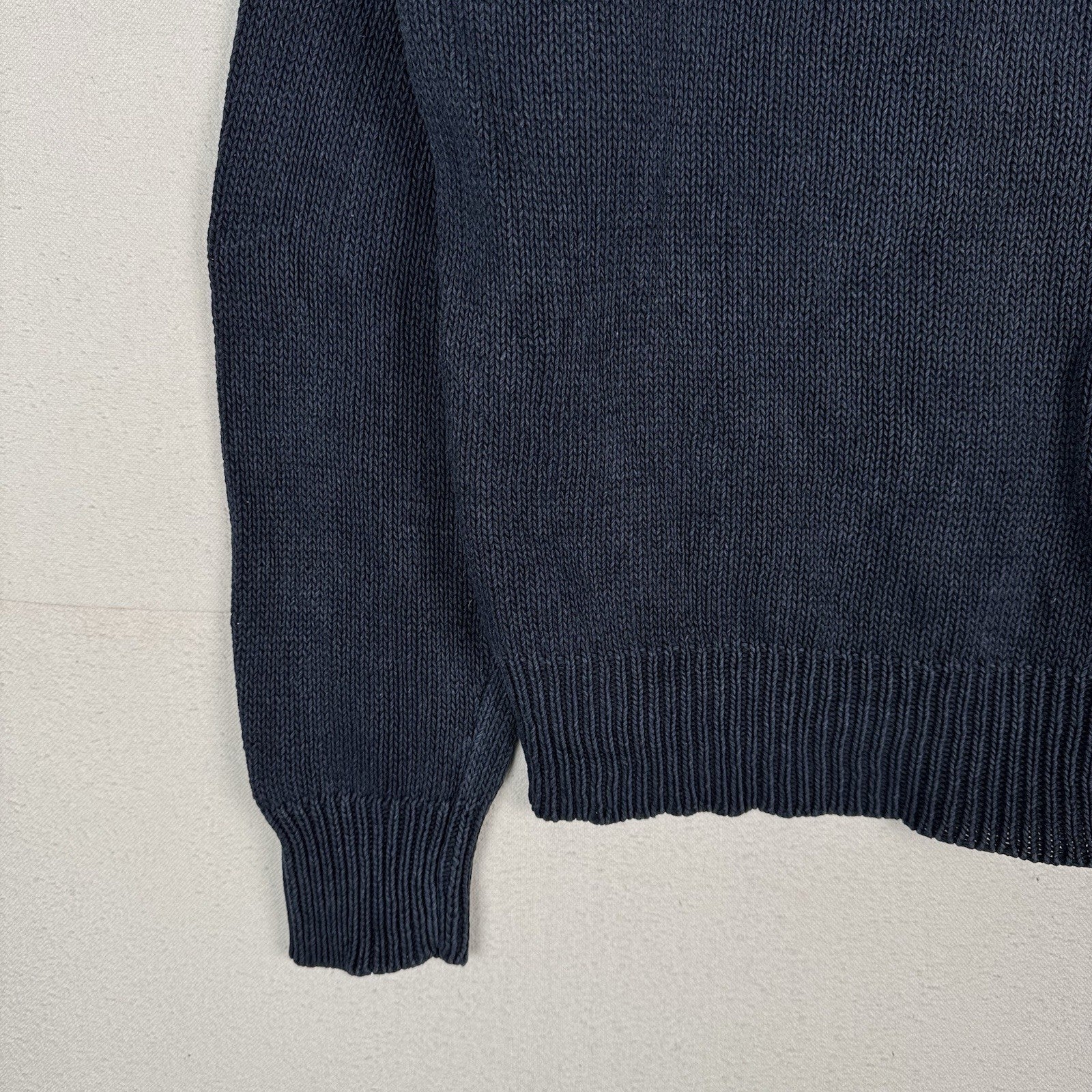 Vintage Polo Ralph Lauren Shawl Collar Sweater Men’s XL Blue Linen Cotton Blend