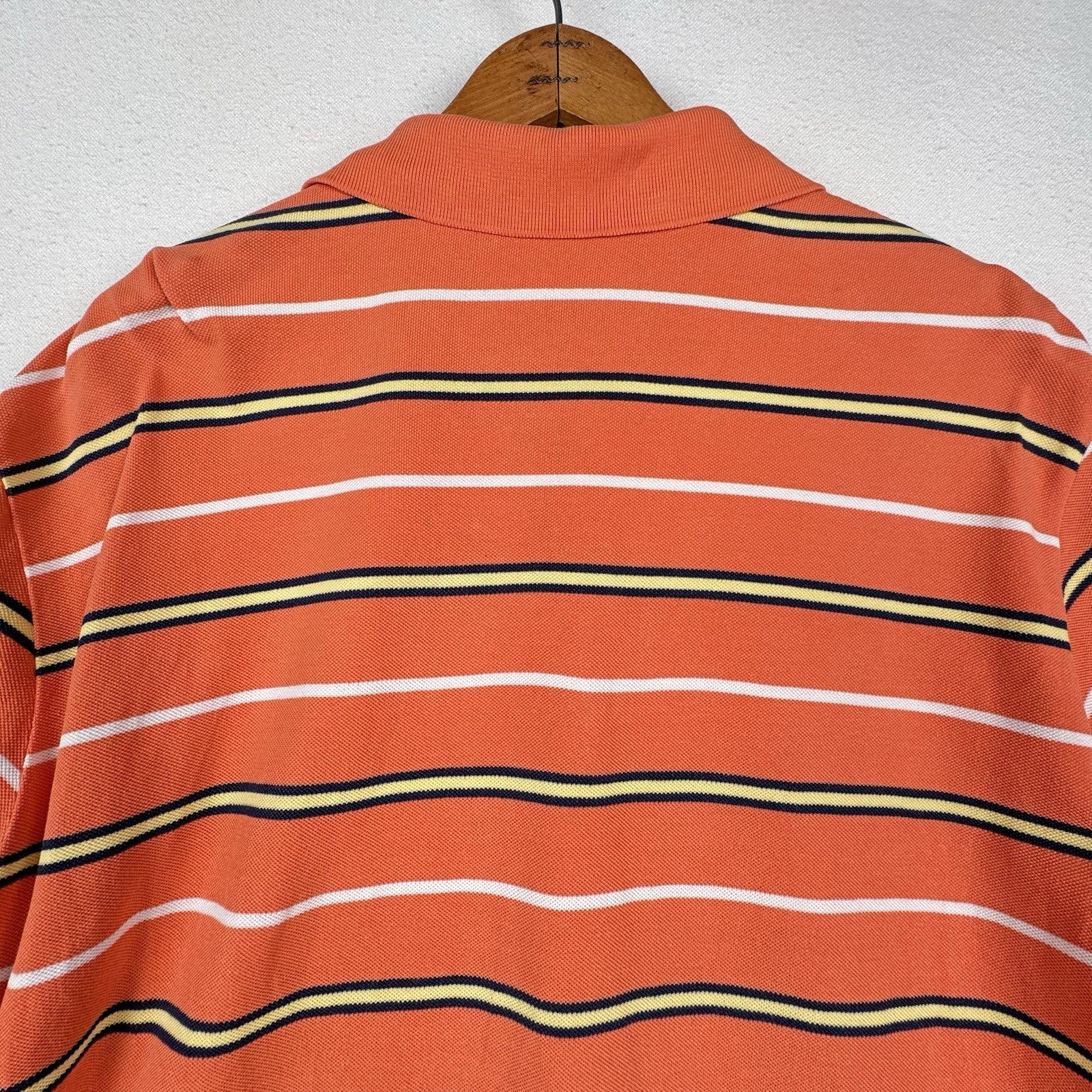 Vintage Polo Ralph Lauren Men's XL Orange Stripes Short Sleeve Polo Shirt
