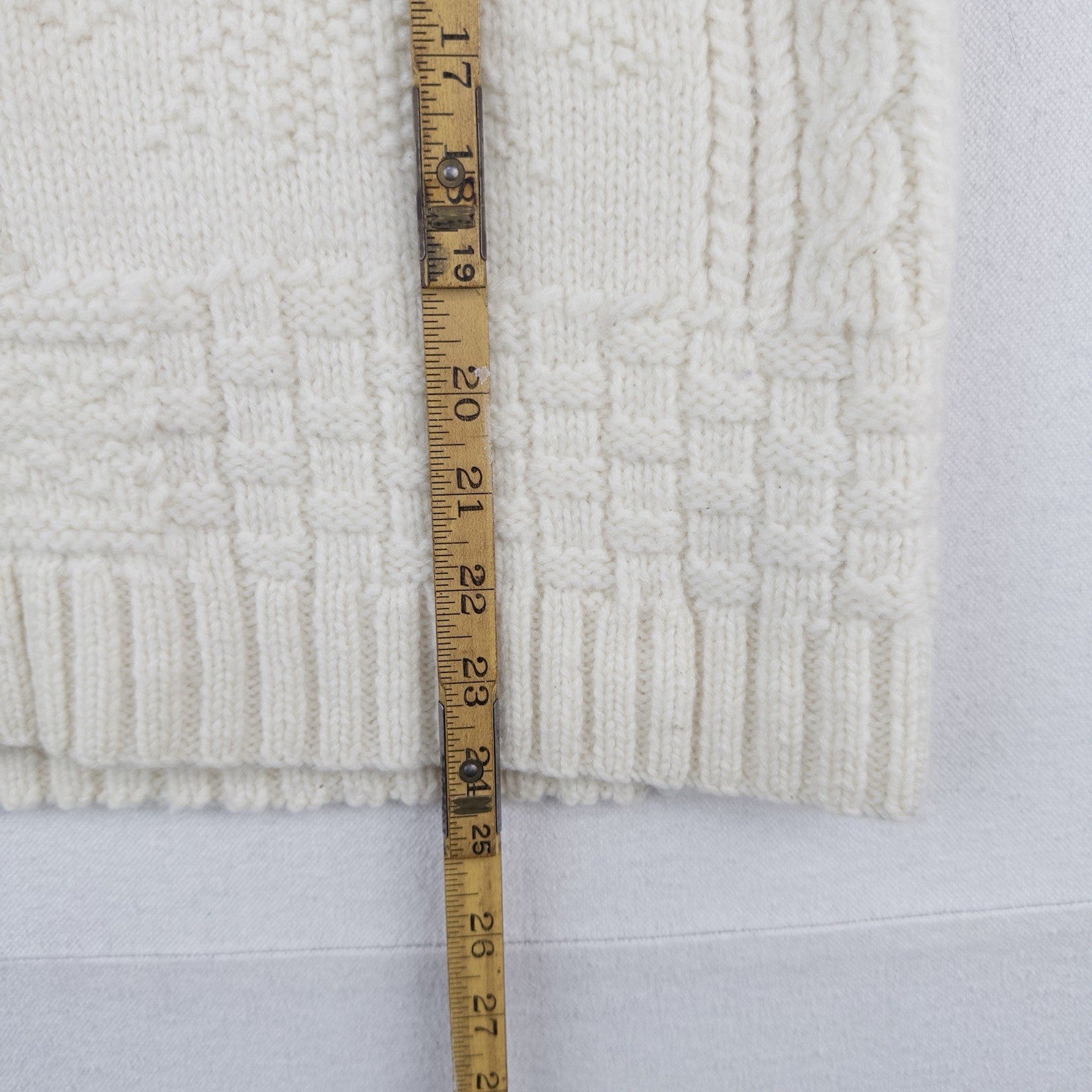 90’s Vtg Ralph Lauren Handknit Aran Patchwork Sweater Women’s M Cream *Read