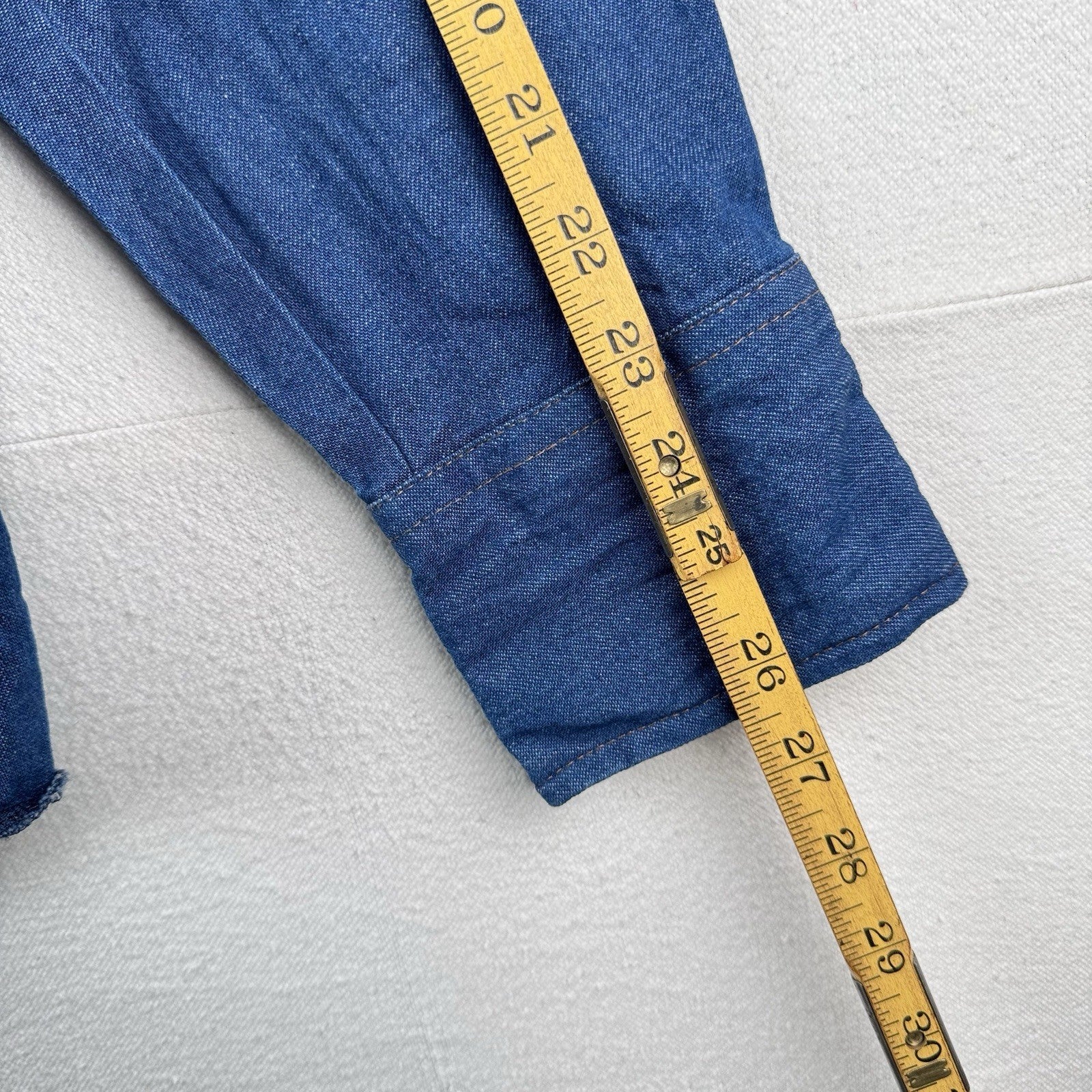 Vtg Wrangler Western Denim Pearl Snap Men’s Large Embroidered Speed Limit