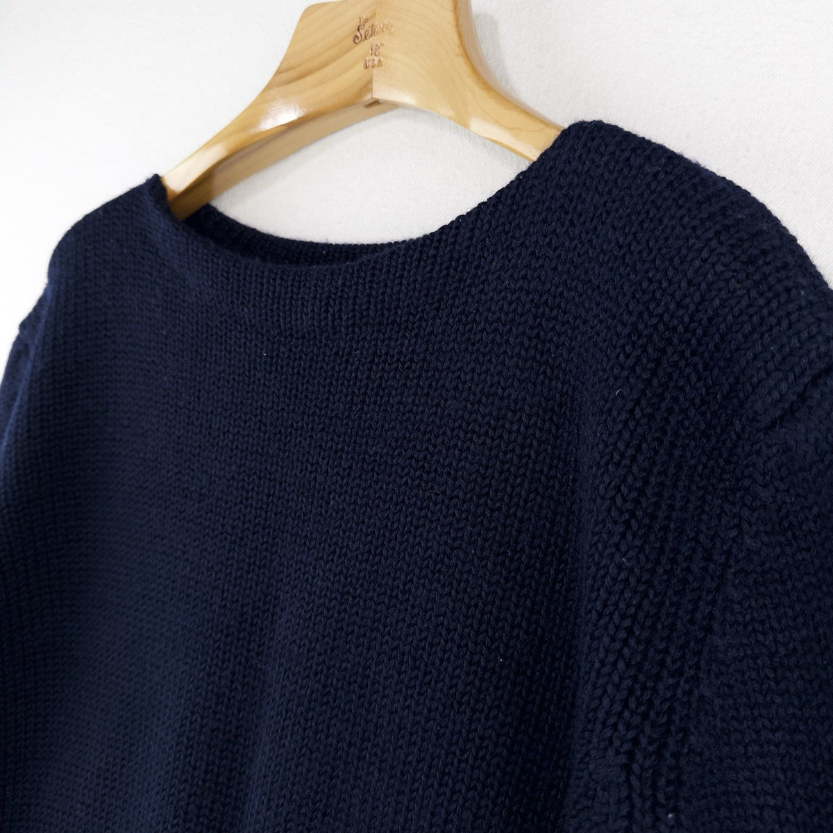 80’s Vtg Peterborough Row X Bloomingdales Boat Neck Wool Heavy Blue Sweater L