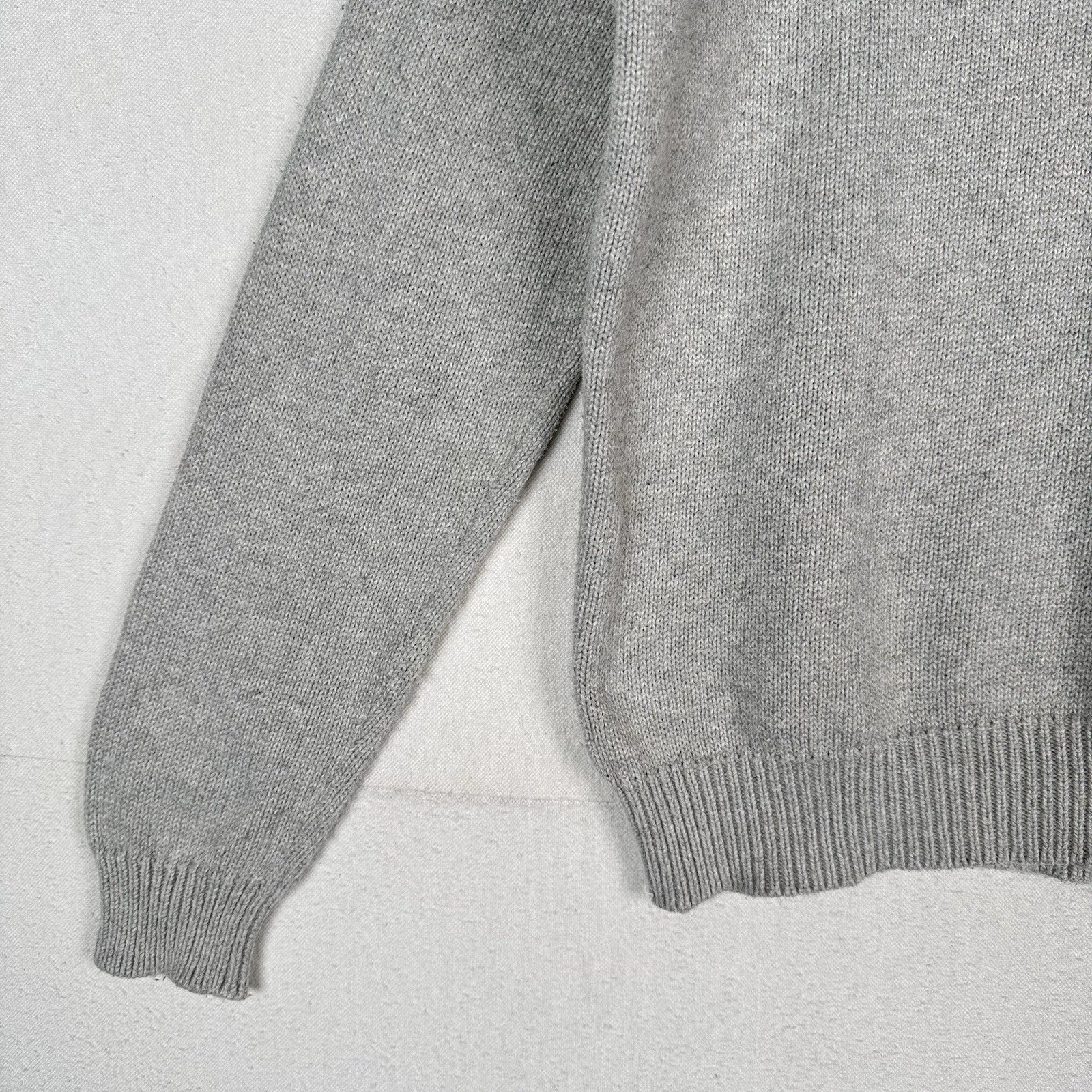 Vintage Polo Ralph Lauren Men’s 1/4 Zip Gray Cotton Knit Sweater Large