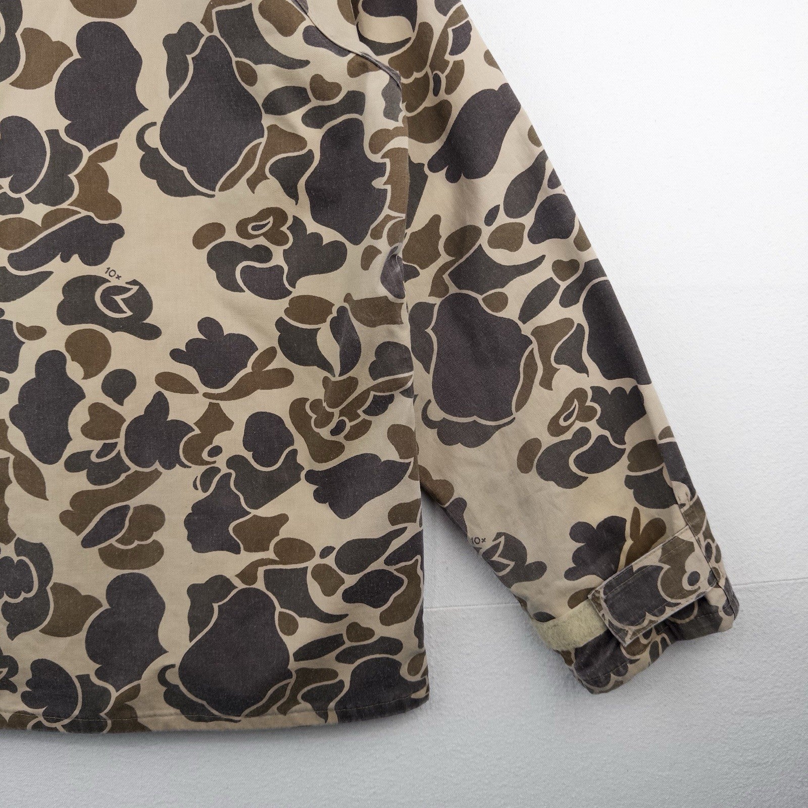 80’s Vtg 10X Goretex Duck Camo Jacket Mens Large Full Zip Hunting With Hood USA
