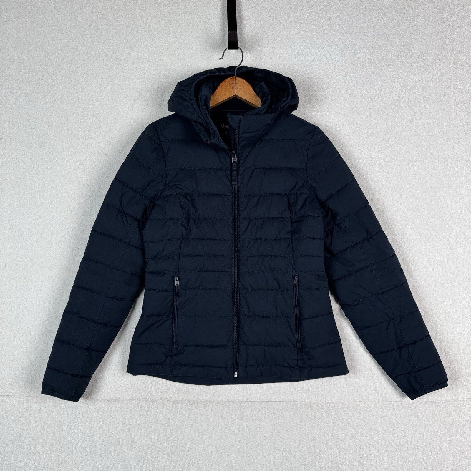 Abercrombie & Fitch Packable Puffer Jacket Women’s Medium Blue Removable Hood