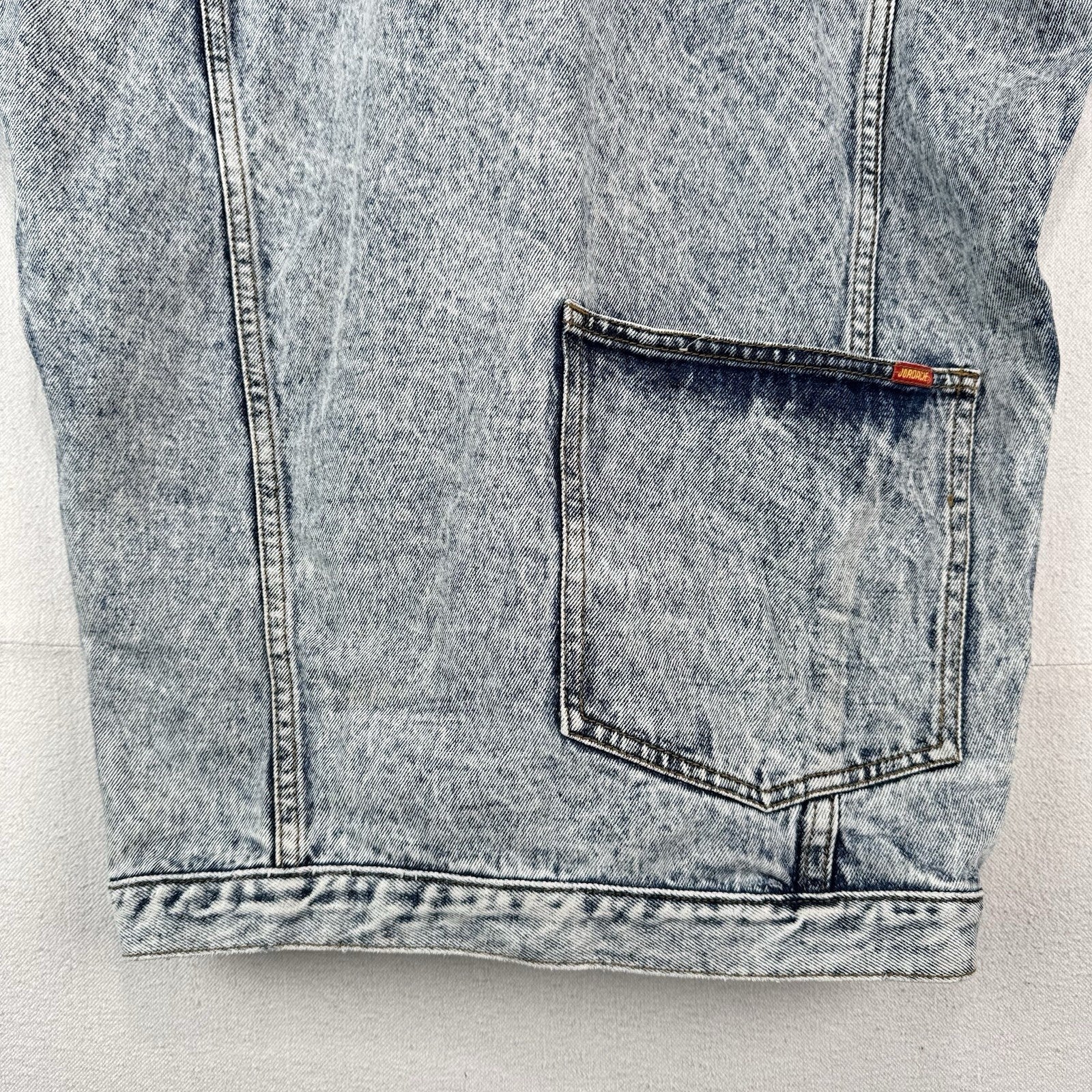 80s Vtg Jordache Acid Wash Light Blue Denim Jacket Long 3/4" Sleeve Women's S